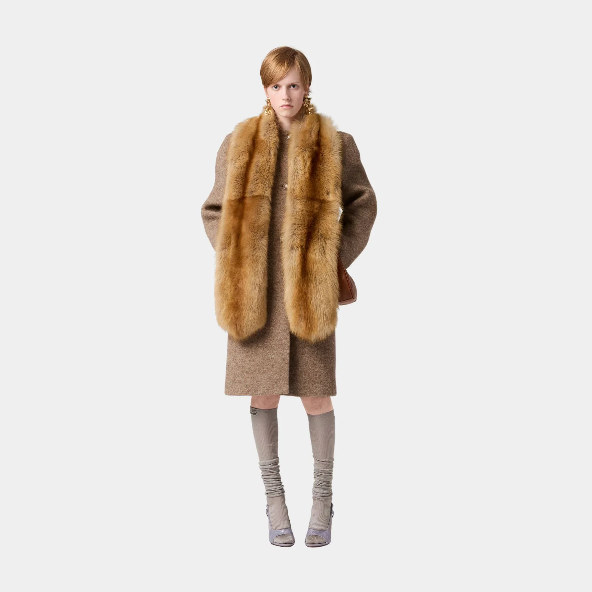 Single-breasted Shetland Wool Straight Fit Coat - Image 2