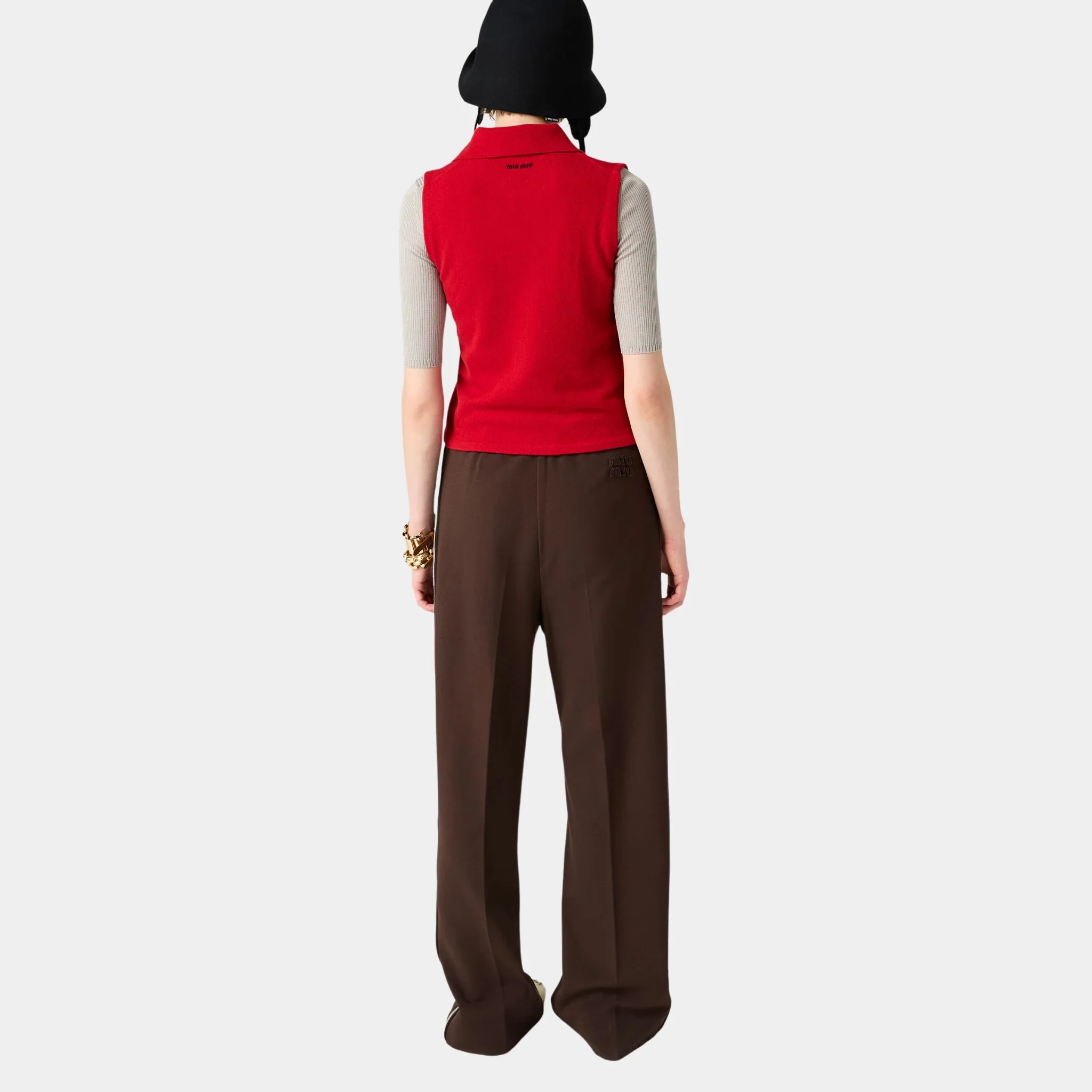 Sleeveless Cashmere Polo Shirt - Image 2