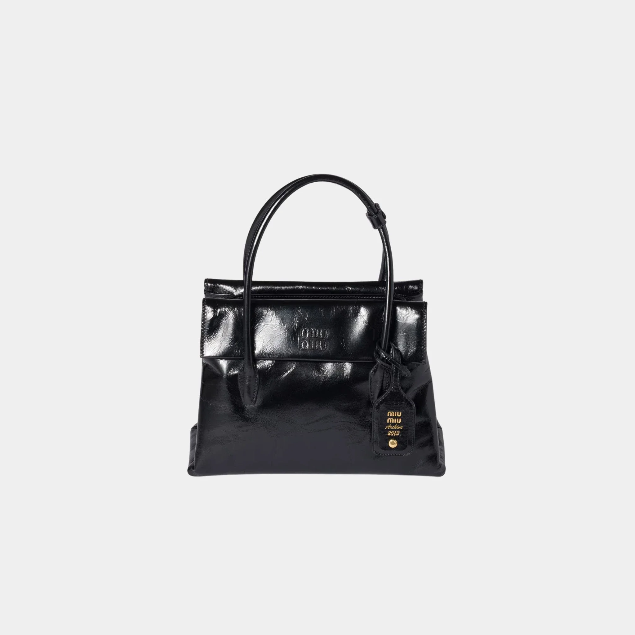 Solitaire Shiny Leather Bag
