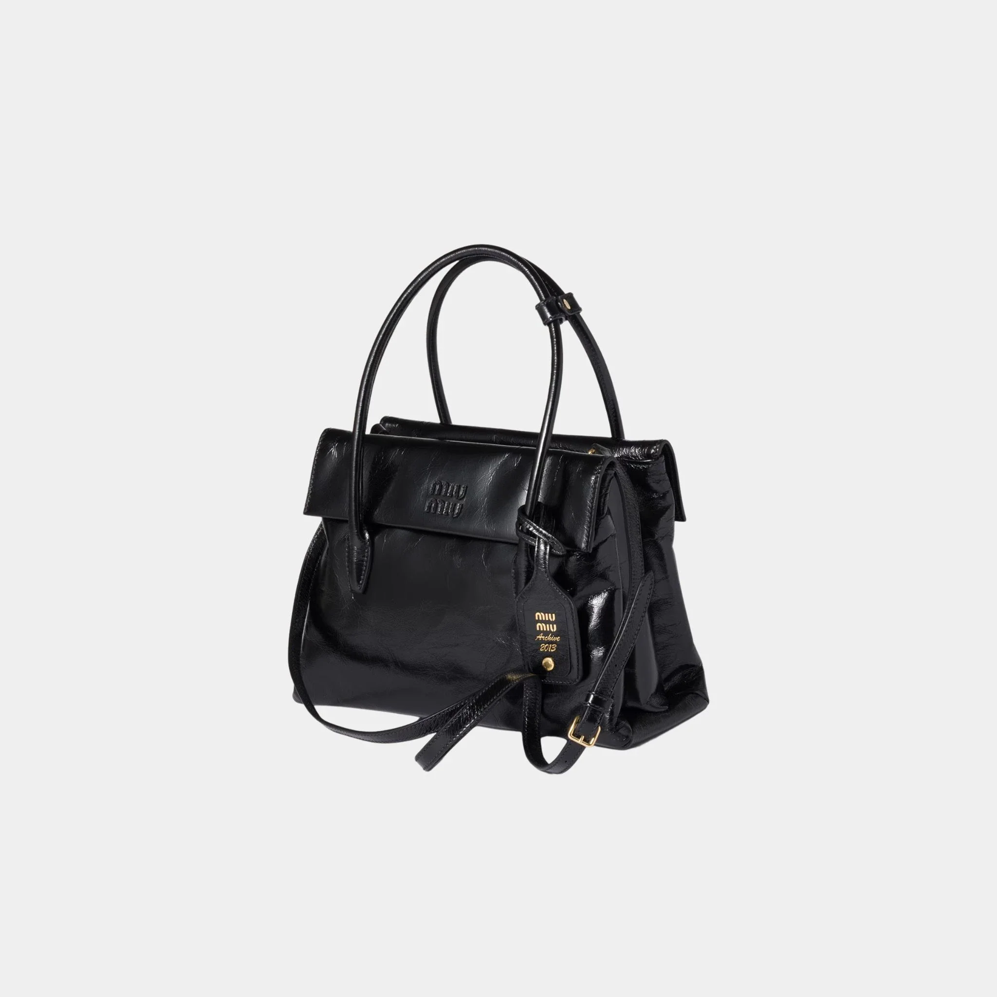 Solitaire Shiny Leather Bag - Image 2