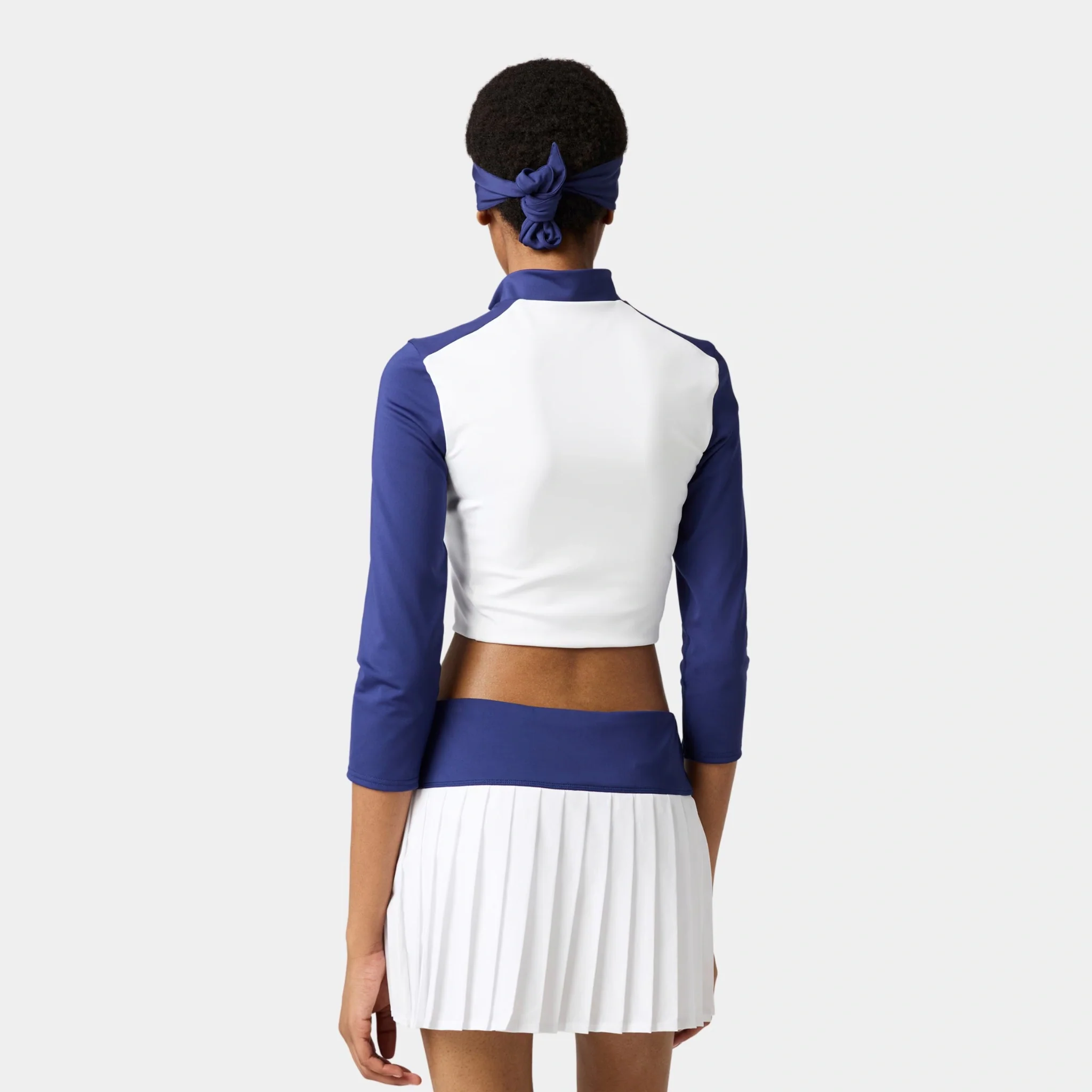 Stretch Technical Jersey Pleated Miniskirt - Image 2