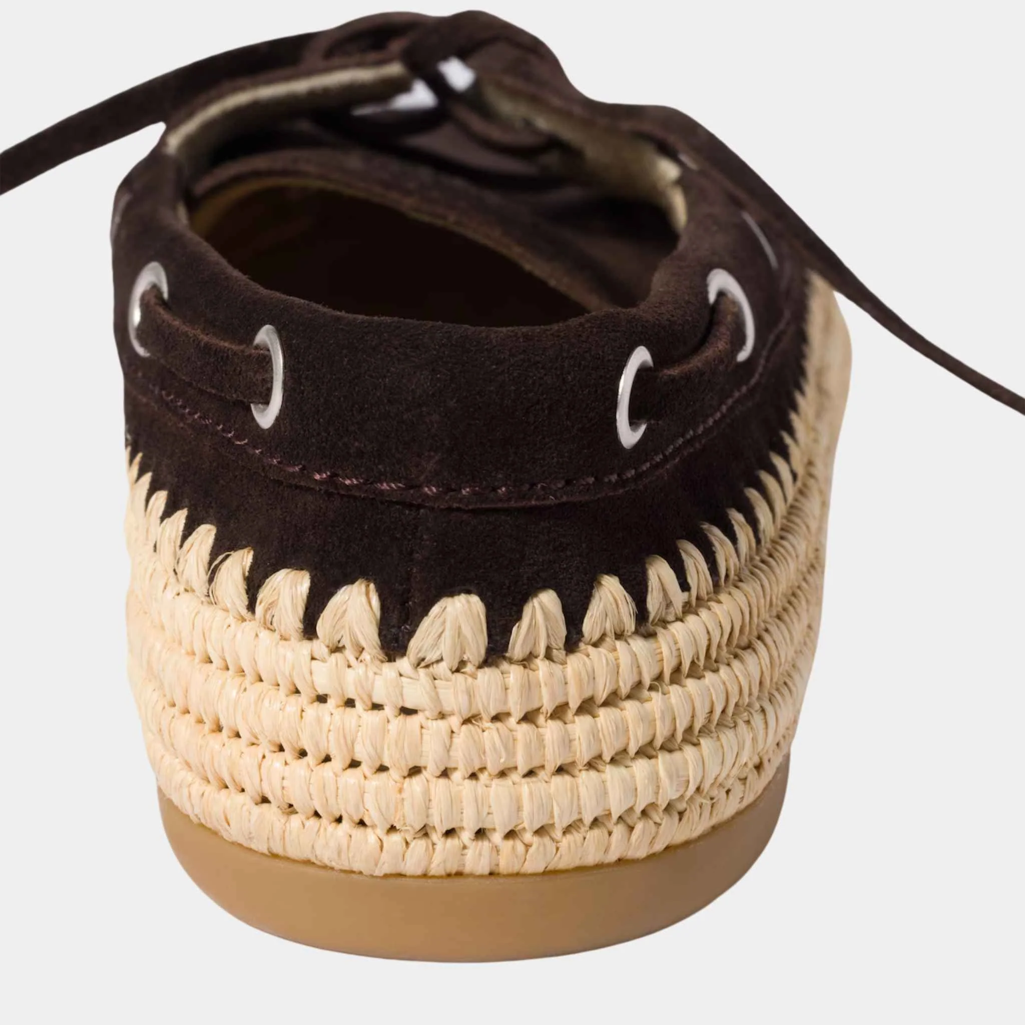 Suede and Raffia Boat Shoes - Image 6