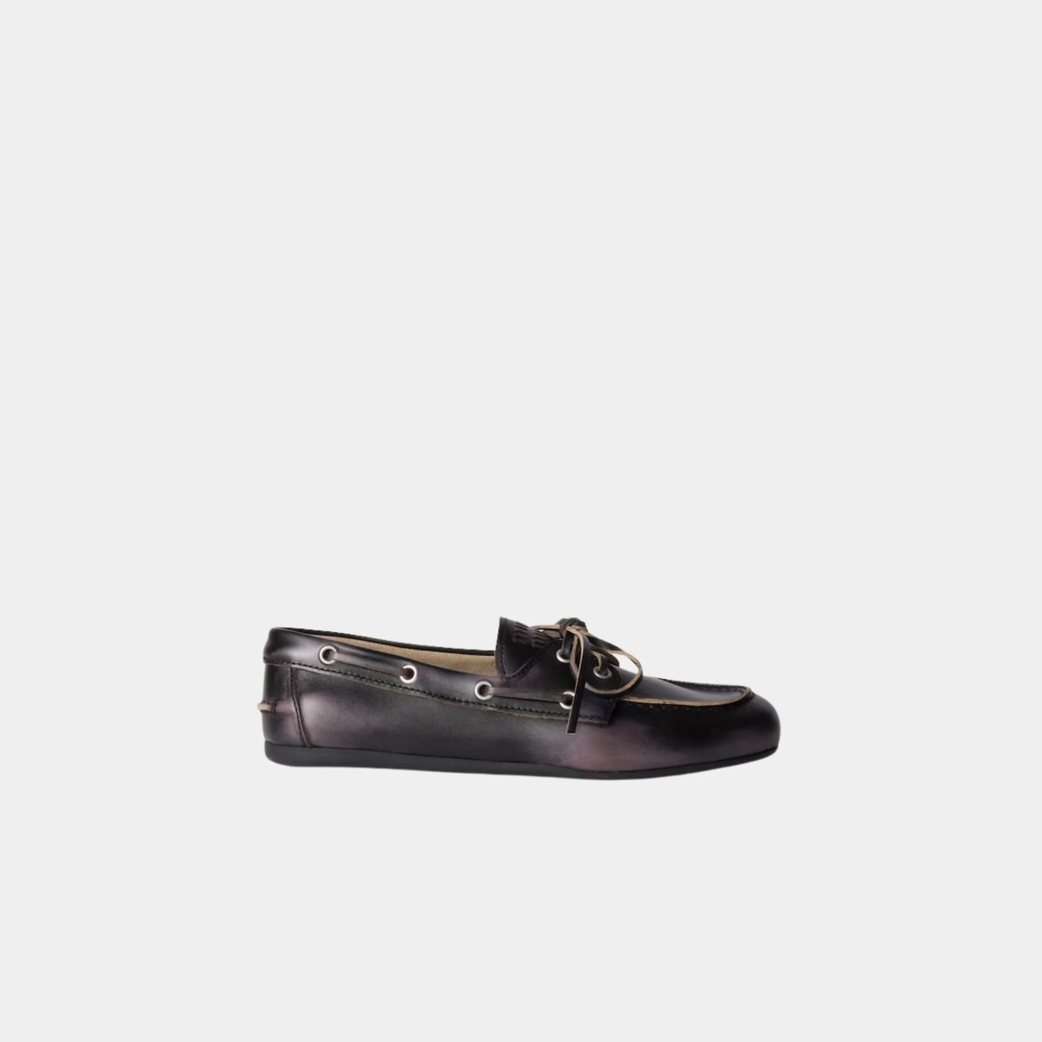 Unlined Bleached Leather Boat Shoes - Image 2