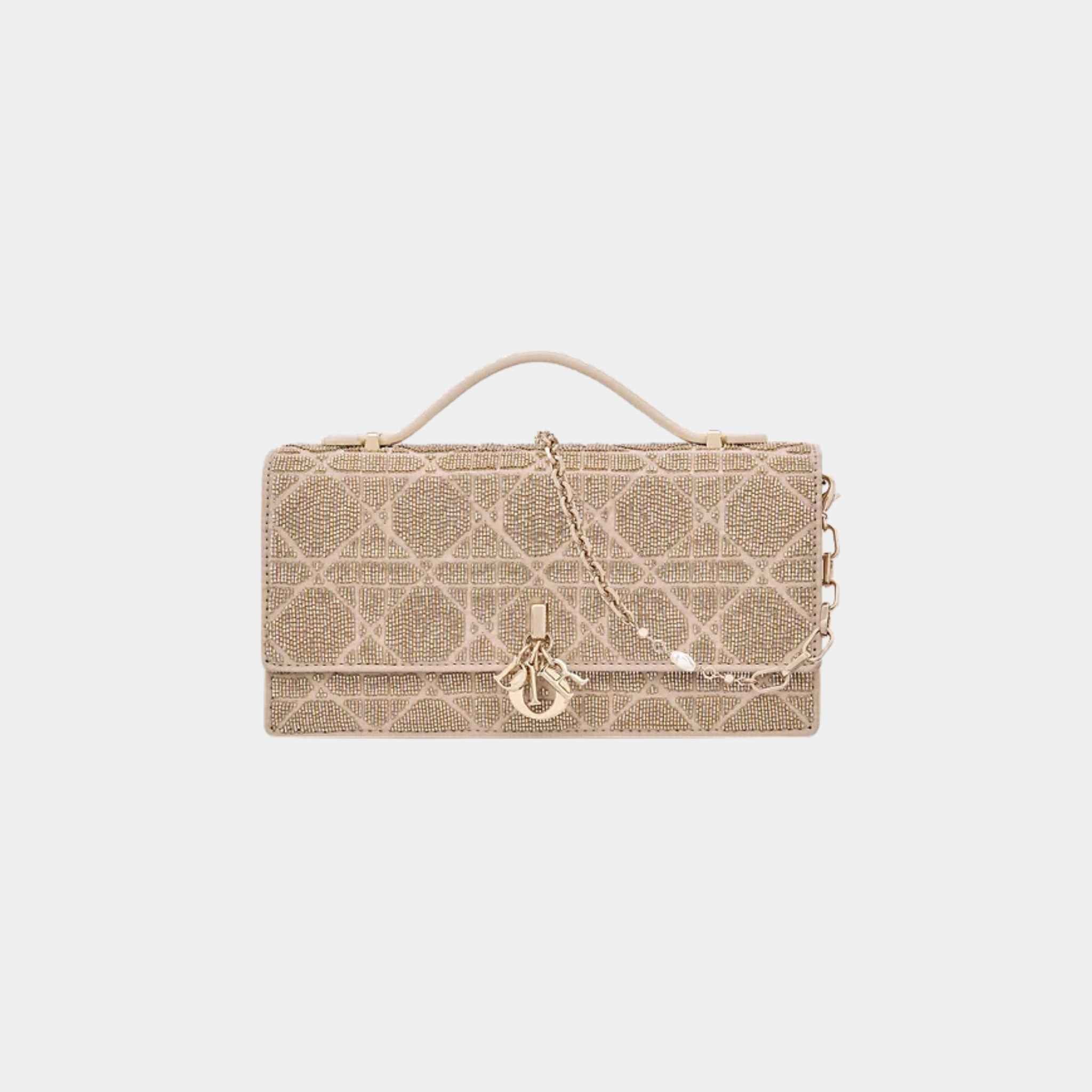 Or My Dior Mini Bag Microbead-Embroidered Cotton - Image 4