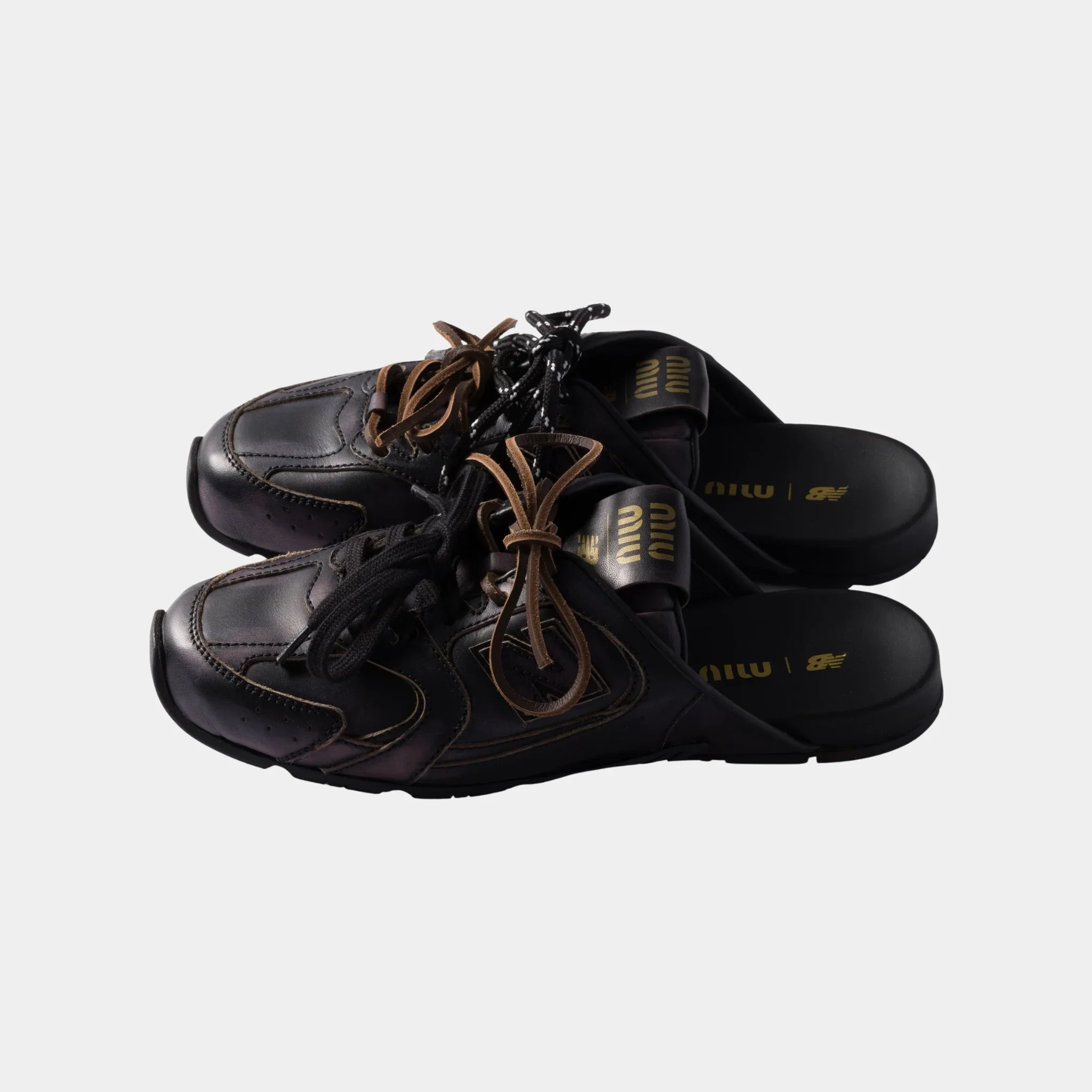 New Balance X Miu Miu 530 SL Deco Calf Leather Mules - Image 12