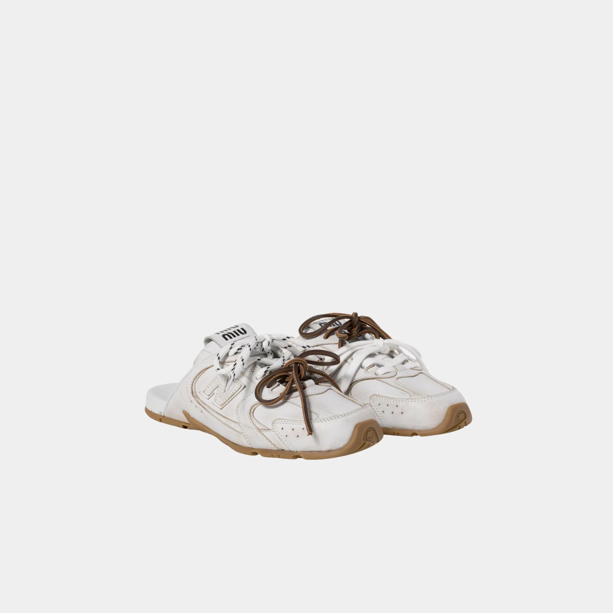 New Balance X Miu Miu 530 SL Deco Calf Leather Mules - Image 13