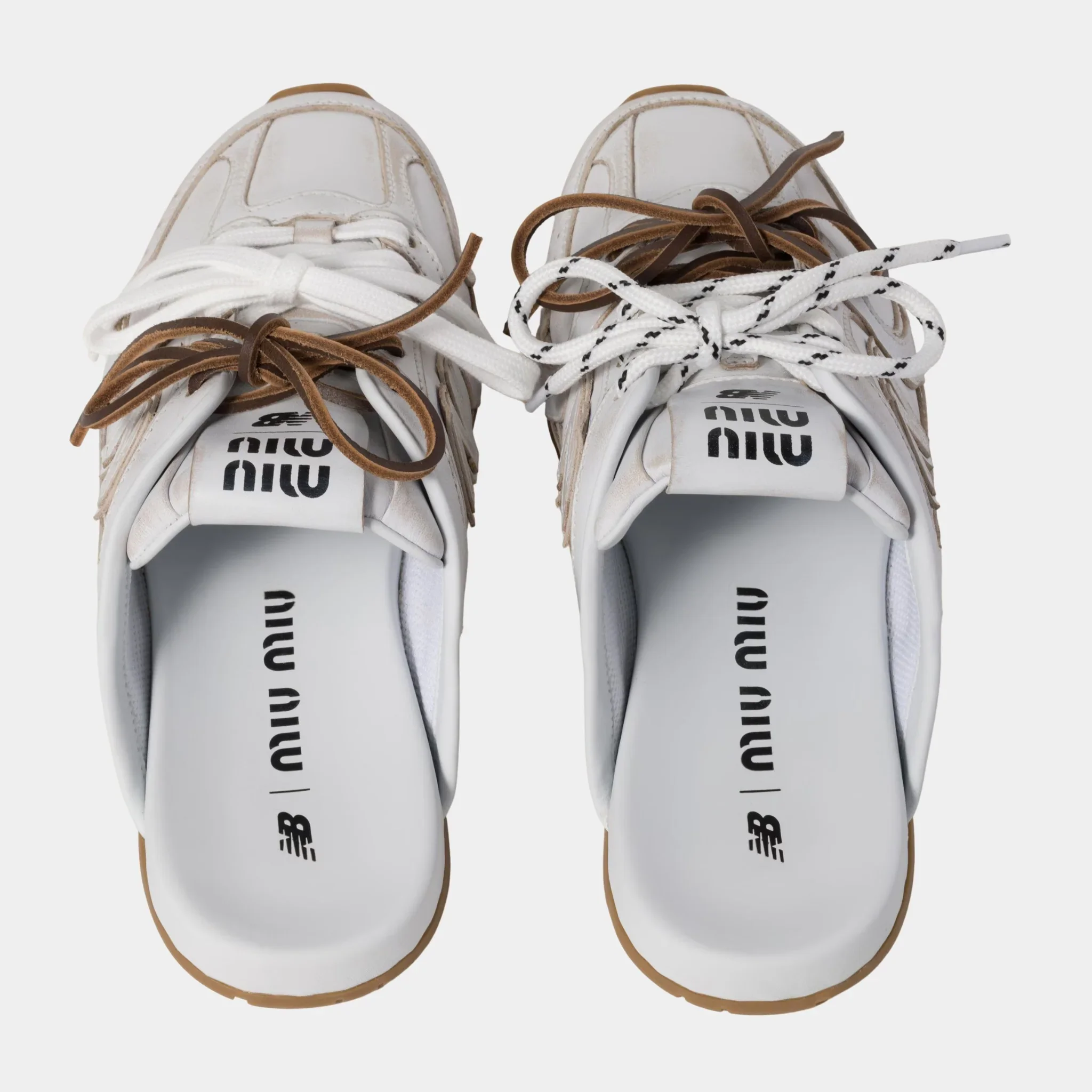 New Balance X Miu Miu 530 SL Deco Calf Leather Mules - Image 15