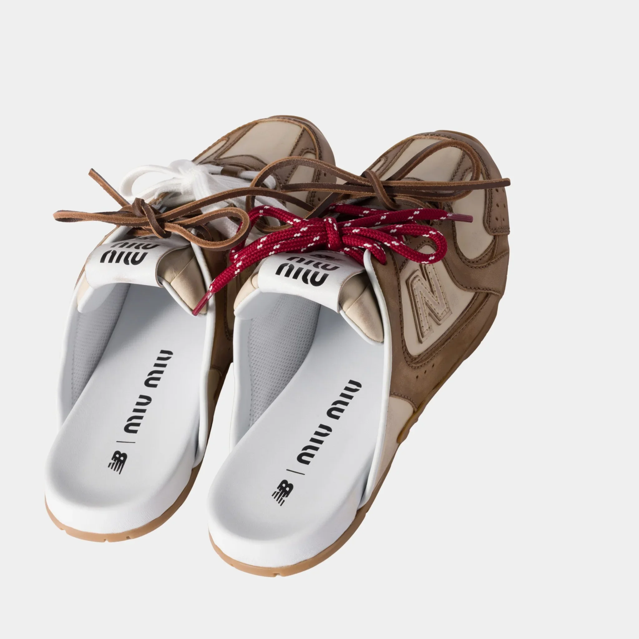 New Balance X Miu Miu 530 SL Deco Calf Leather Mules - Image 3
