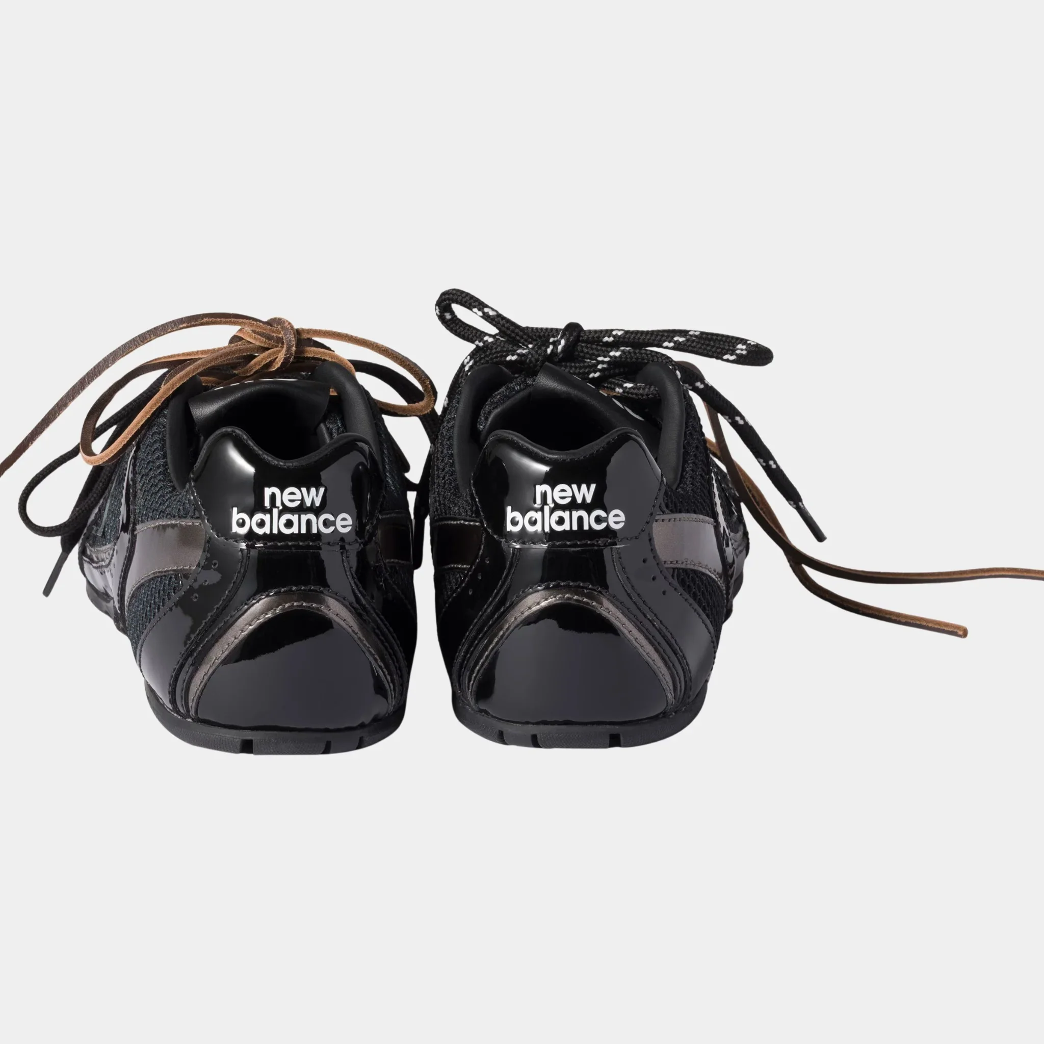 New Balance X Miu Miu 530 SL Patent Leather and Mesh Sneakers - Image 3