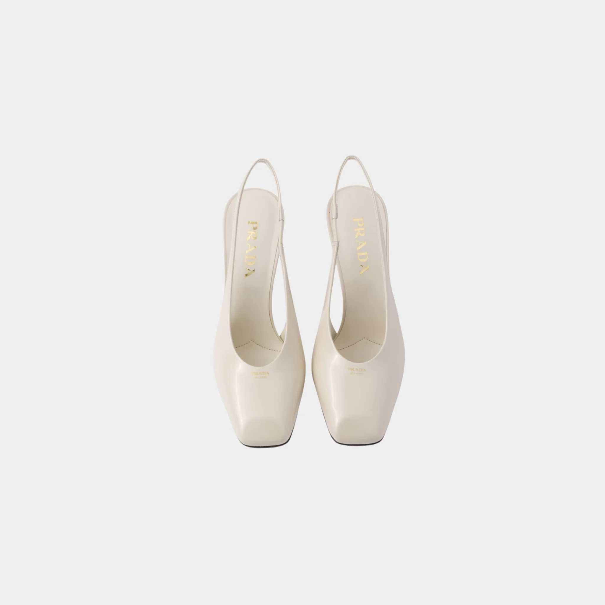 Patent Leather Slingback Pumps With Bound Leather Heel - Image 2