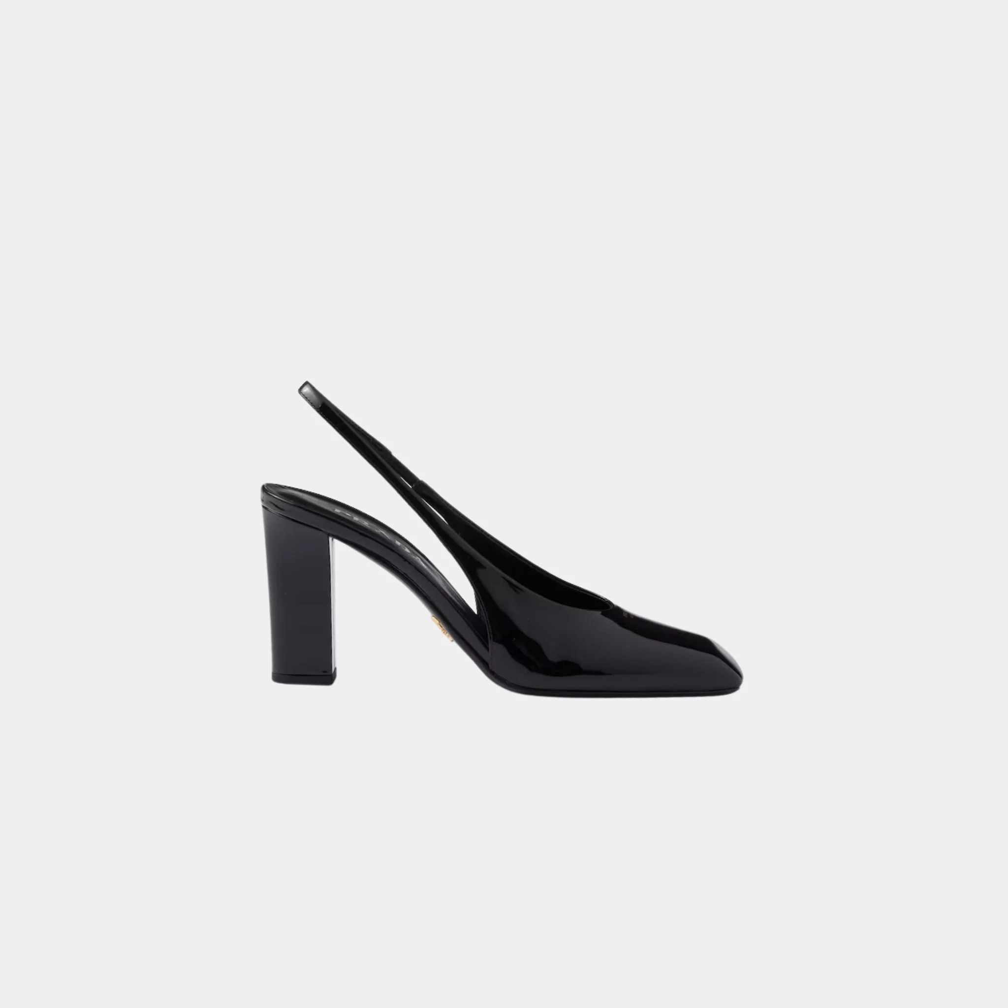 Patent Leather Slingback Pumps With Bound Leather Heel - Image 7