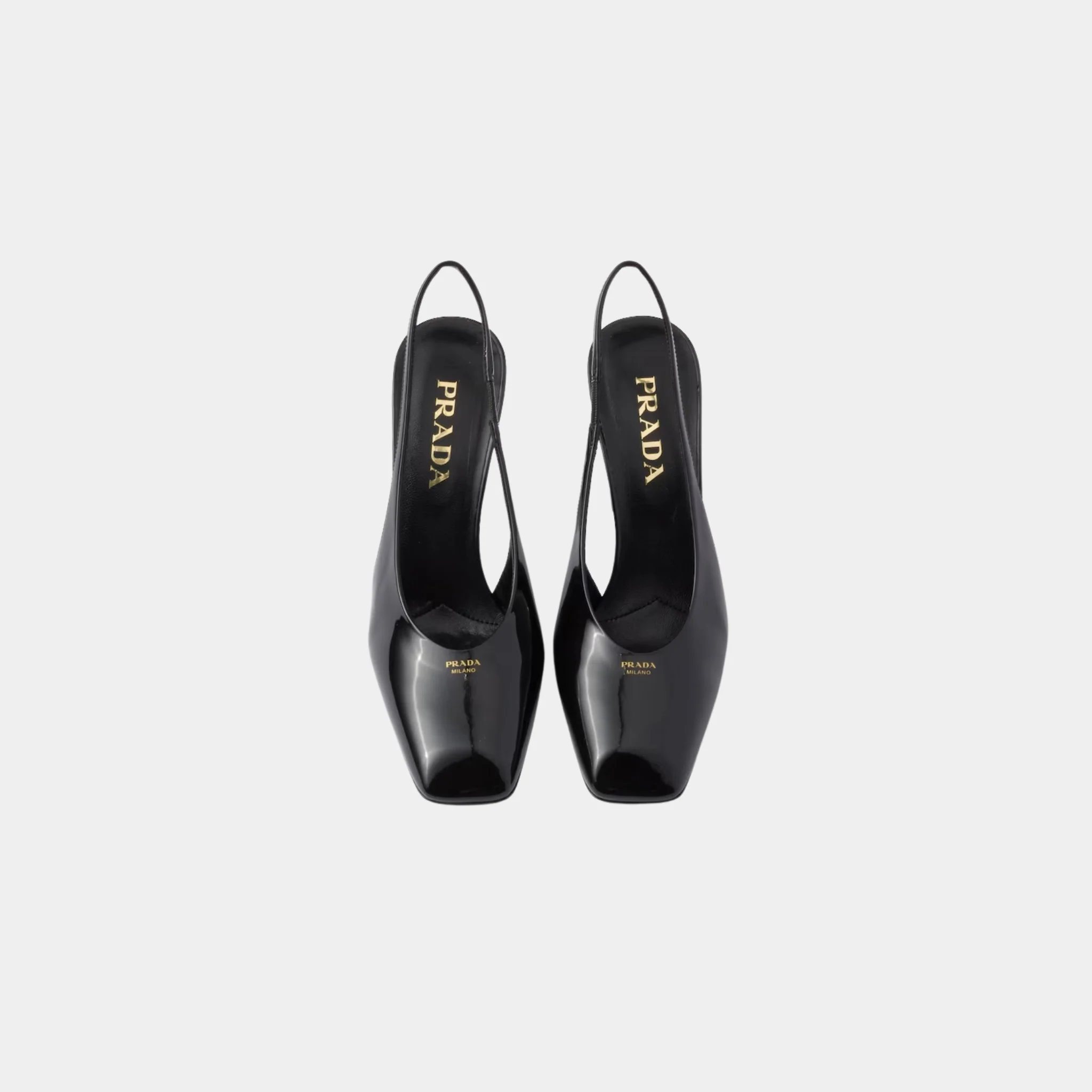 Patent Leather Slingback Pumps With Bound Leather Heel - Image 8