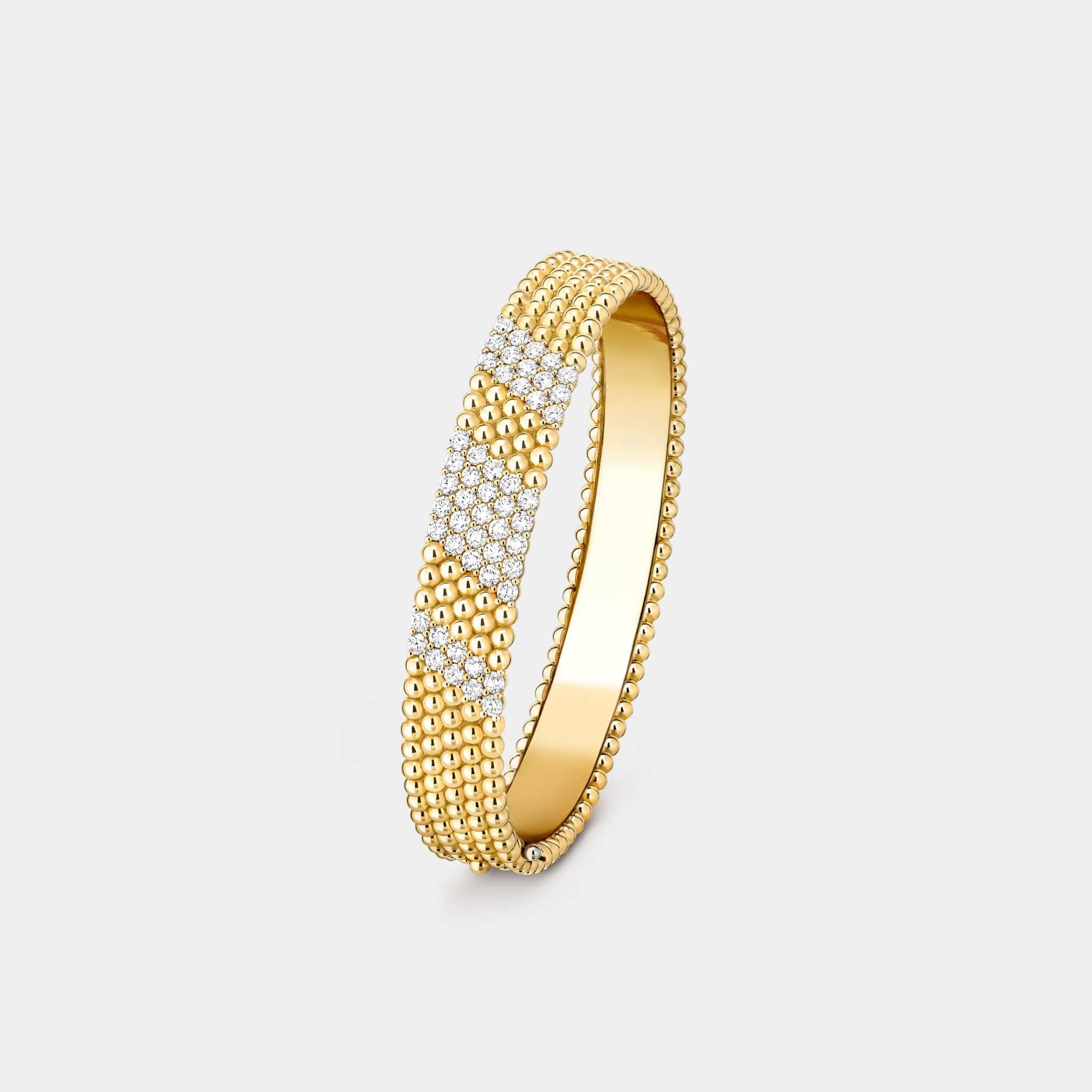 Perlée Diamonds Bracelet 5 Rows Medium Model Yellow Gold Diamond