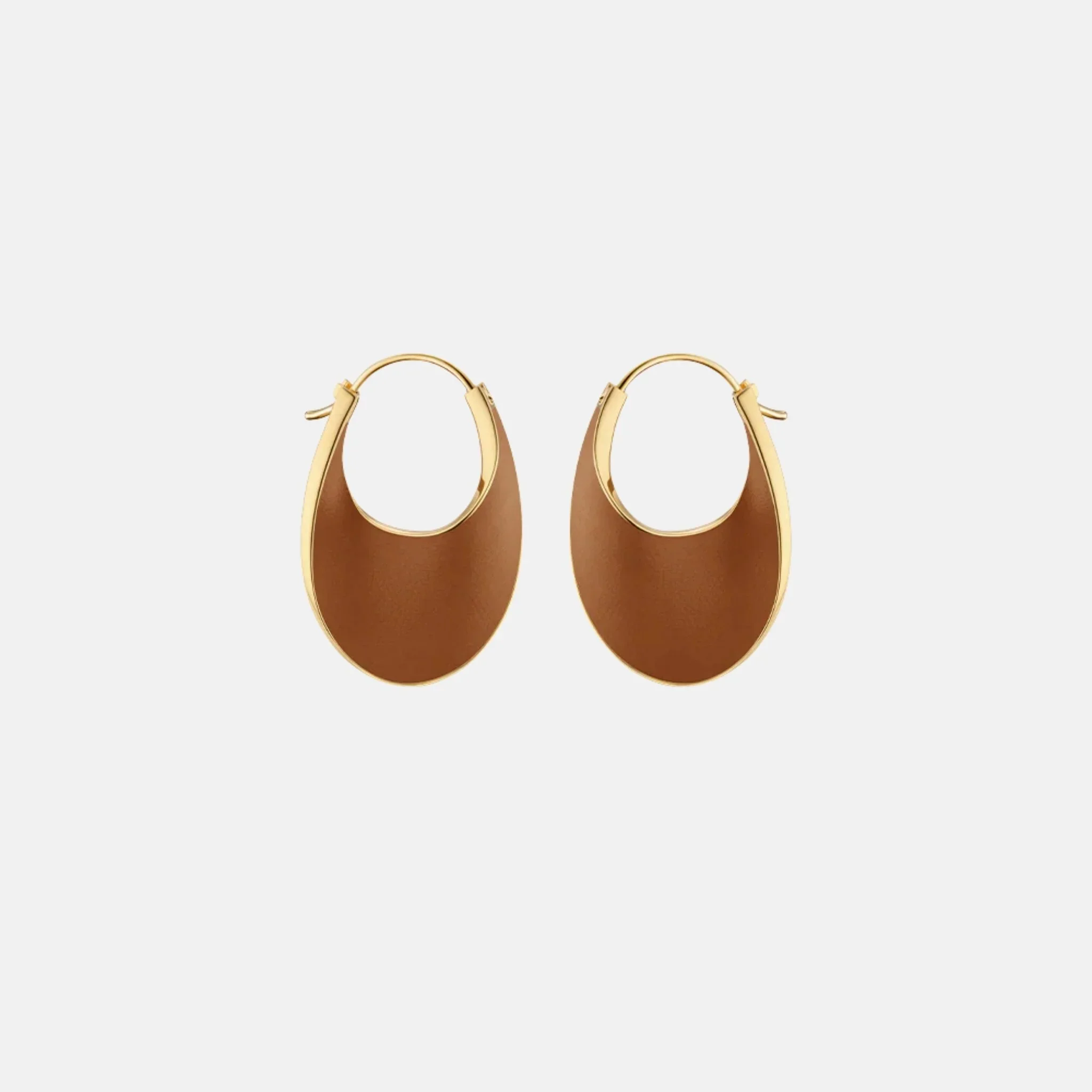 Eole Slim Hoop Earrings Leather Edition