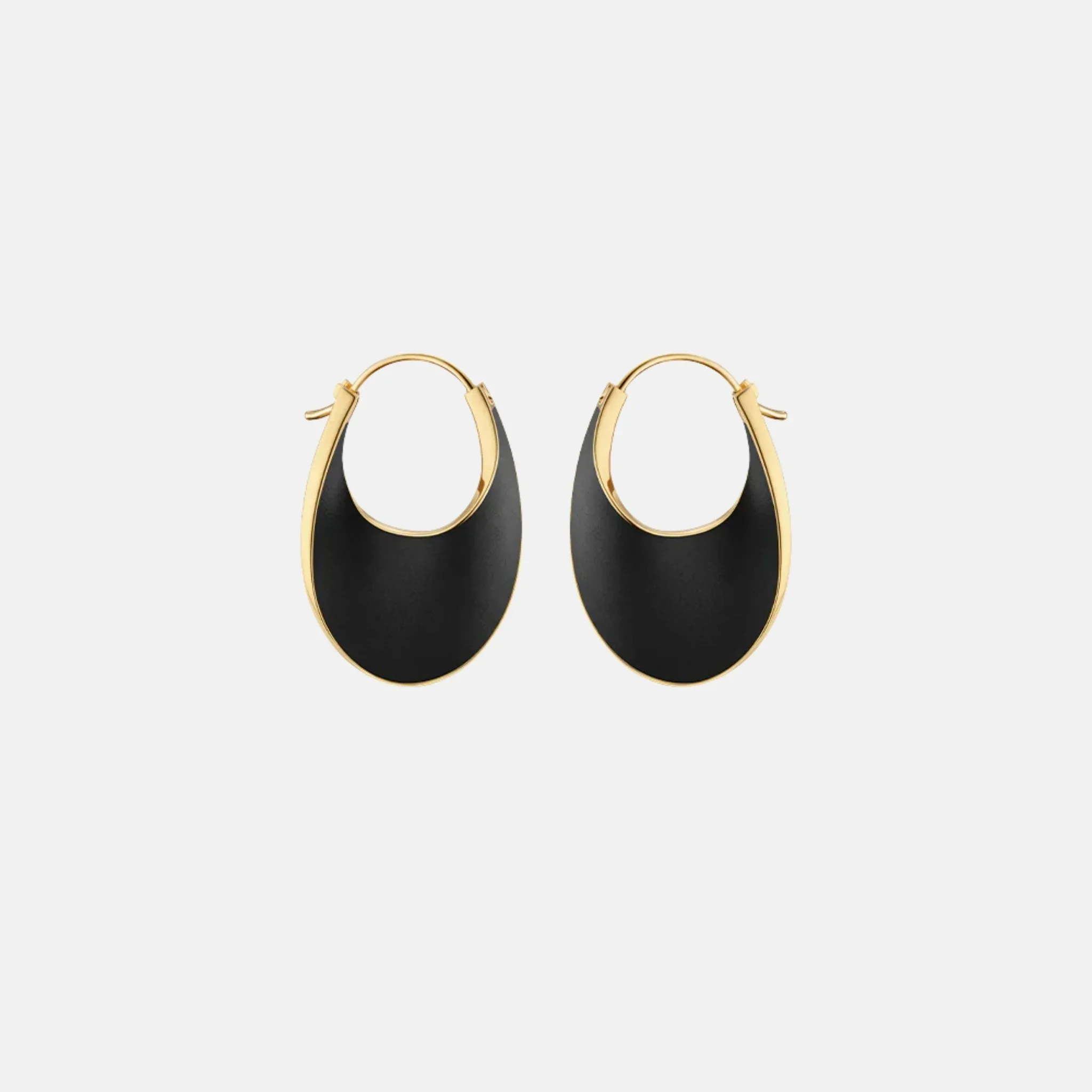 Eole Slim Hoop Earrings Leather Edition - Image 2
