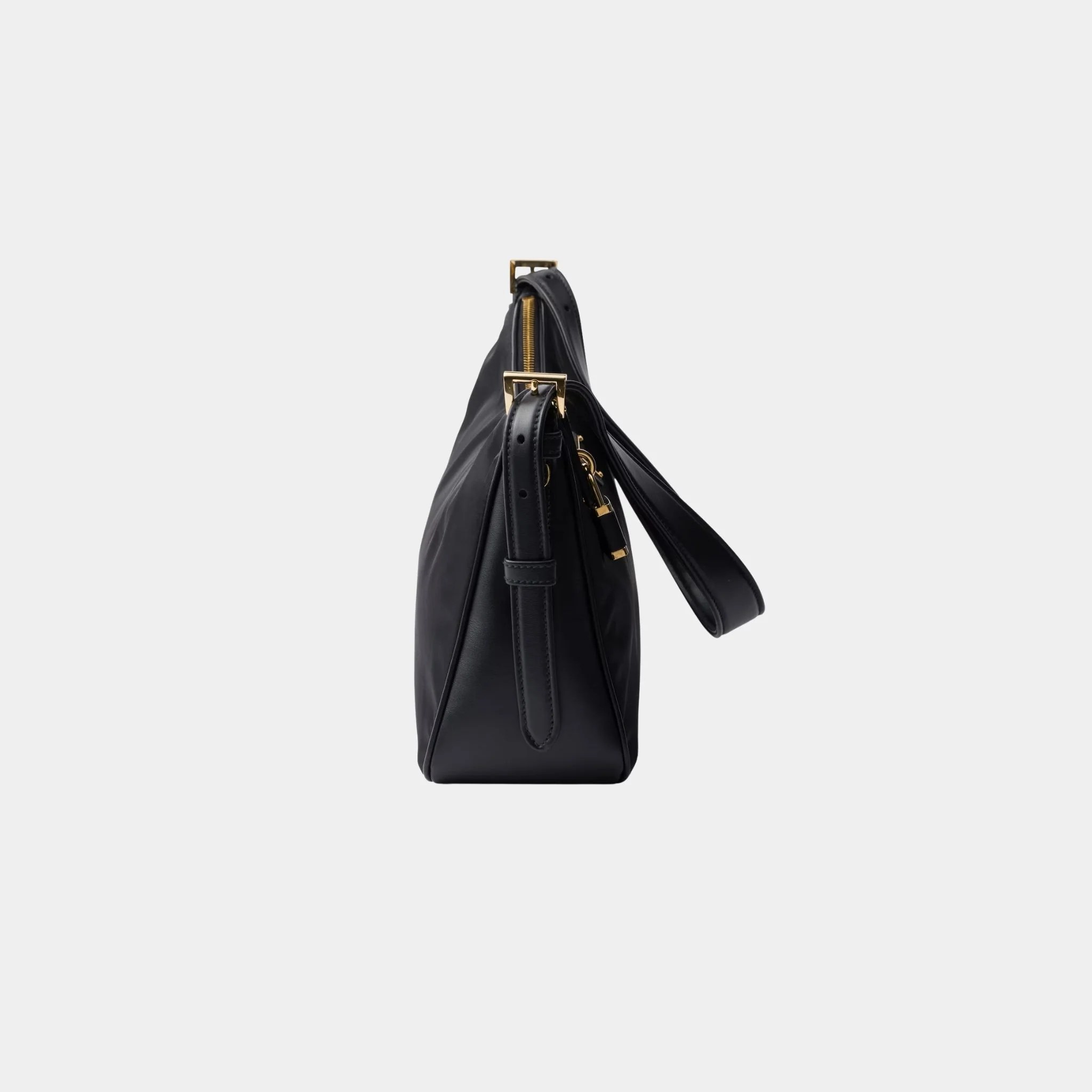 Aimee Large Re-Nylon And Leather Shoulder Bag With Padlock - Image 2