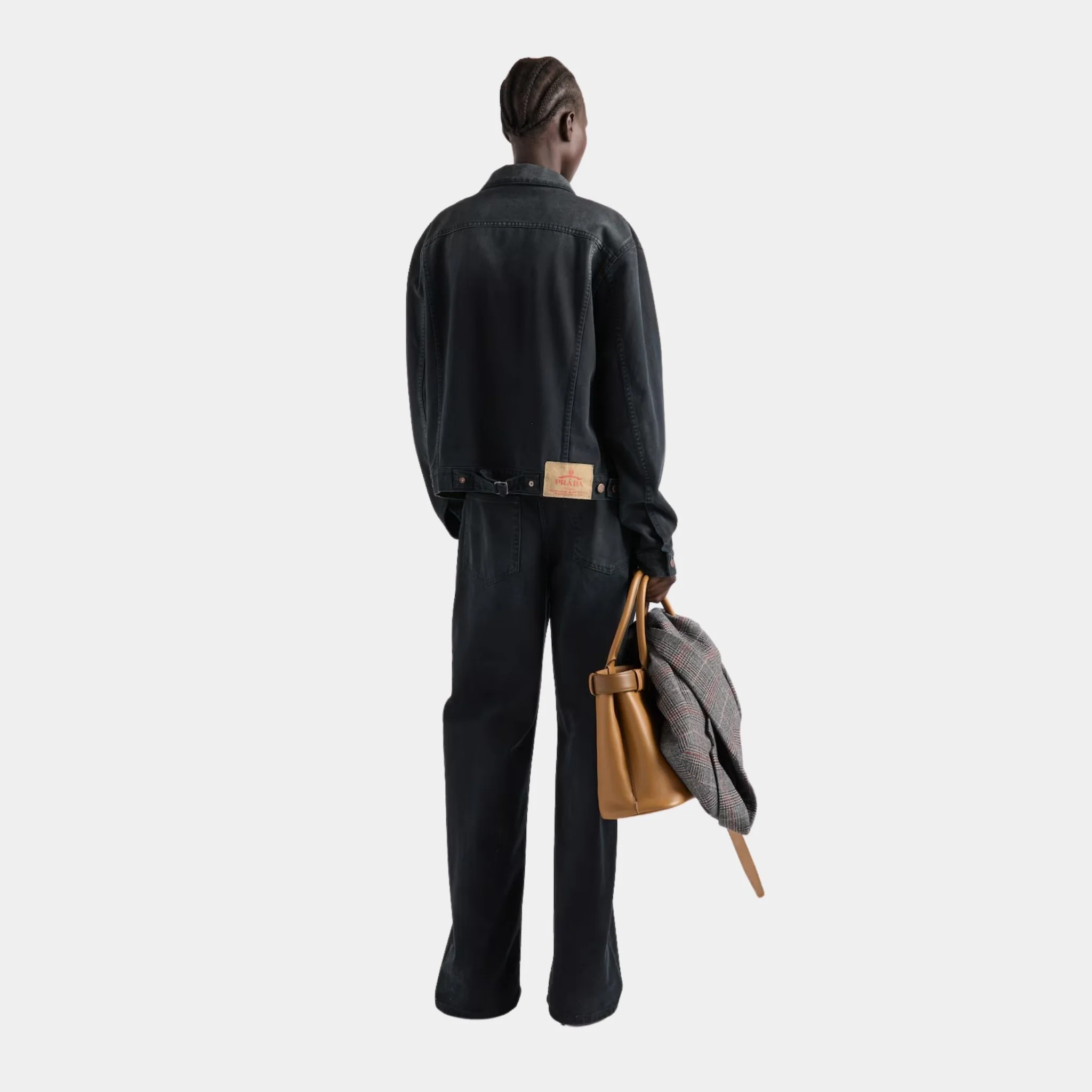 Black Denim Blouson Jacket - Image 3