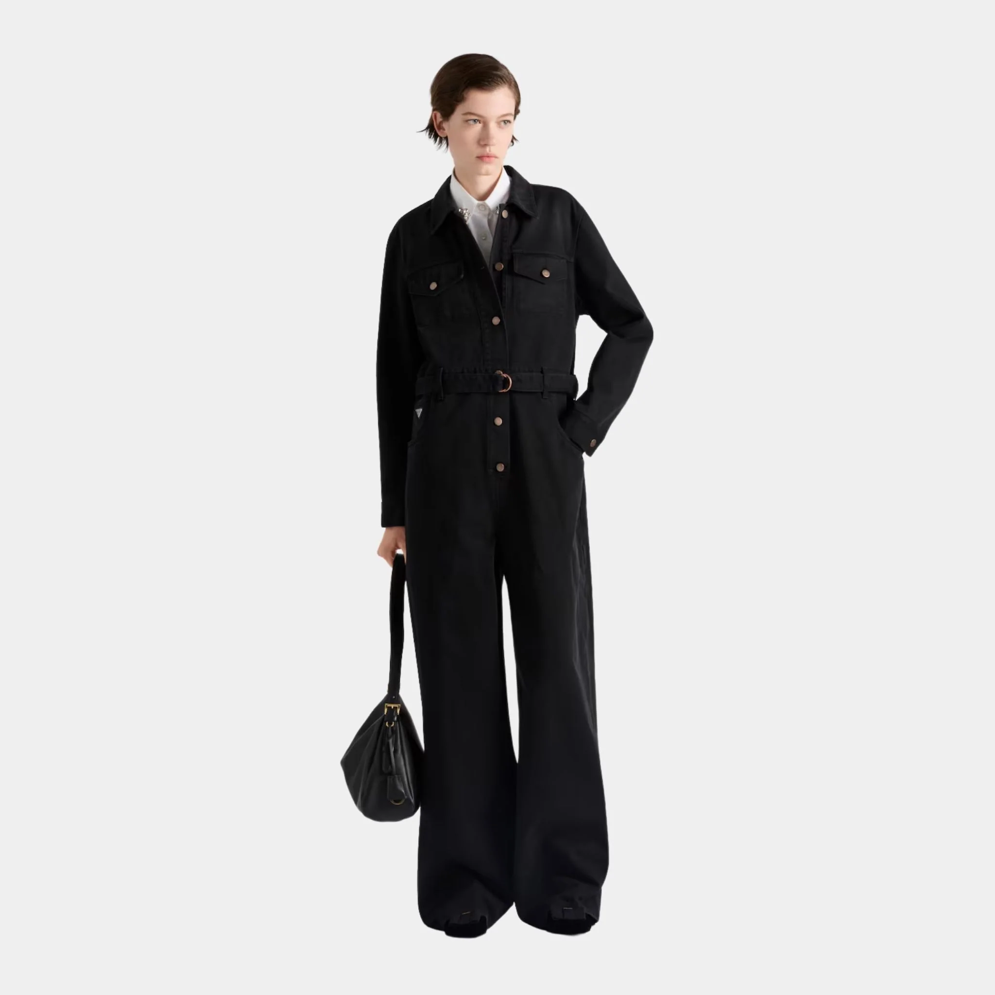 Black Denim Jumpsuit - Image 2