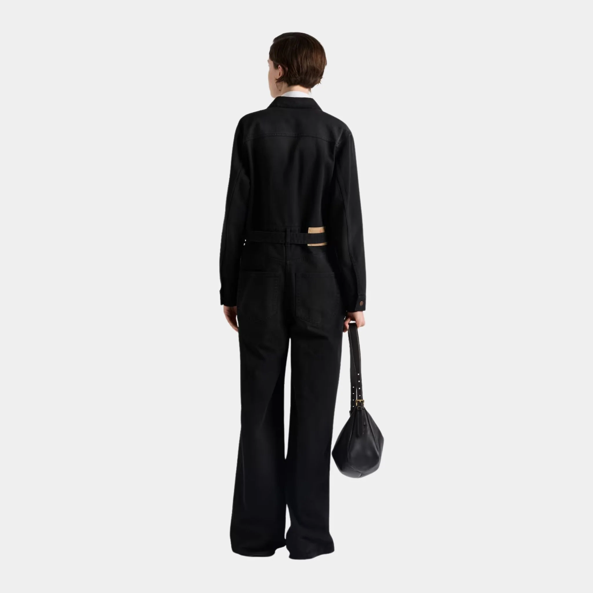 Black Denim Jumpsuit - Image 3
