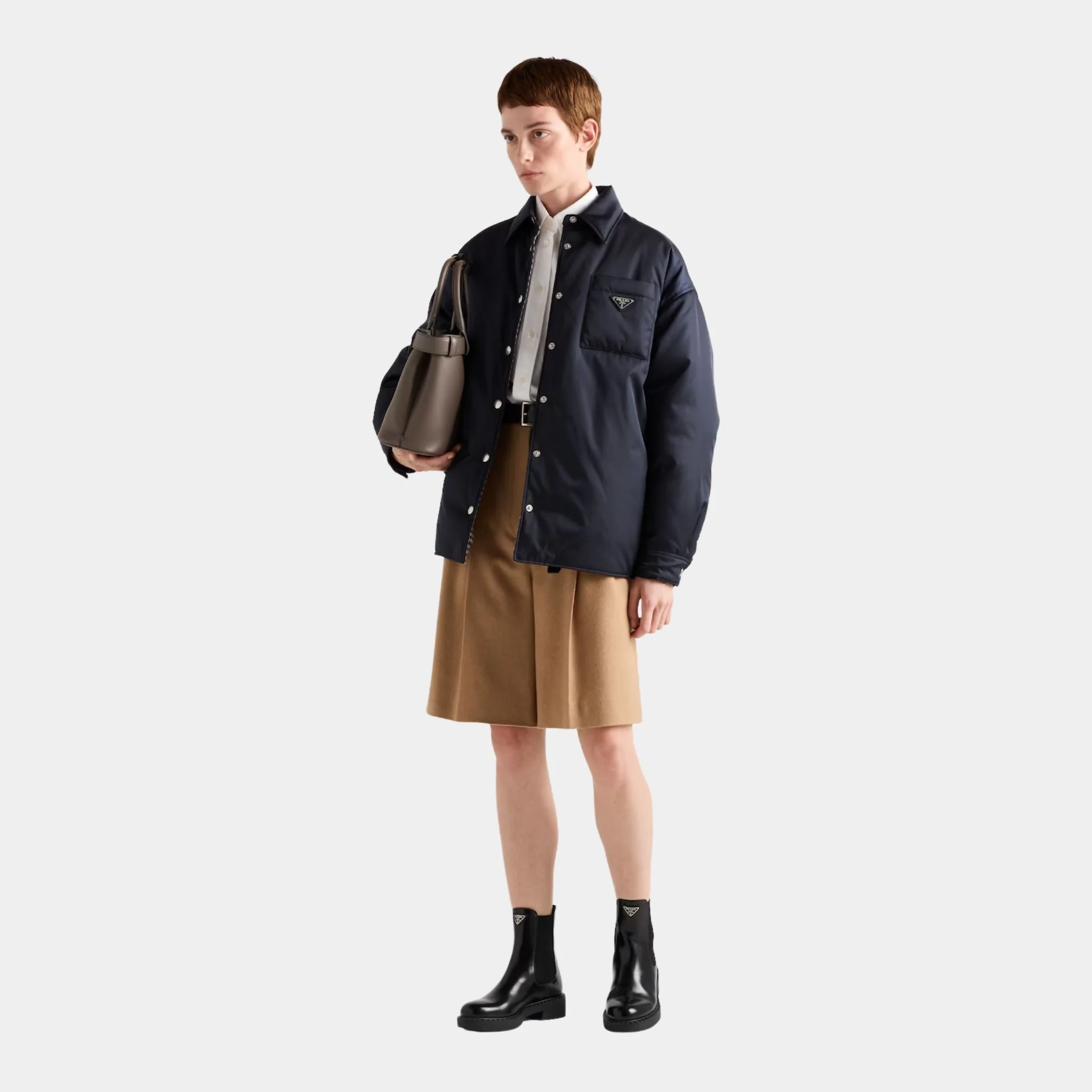 Blue Re-Nylon Shirt-style Collared Blouson Jacket - Image 2