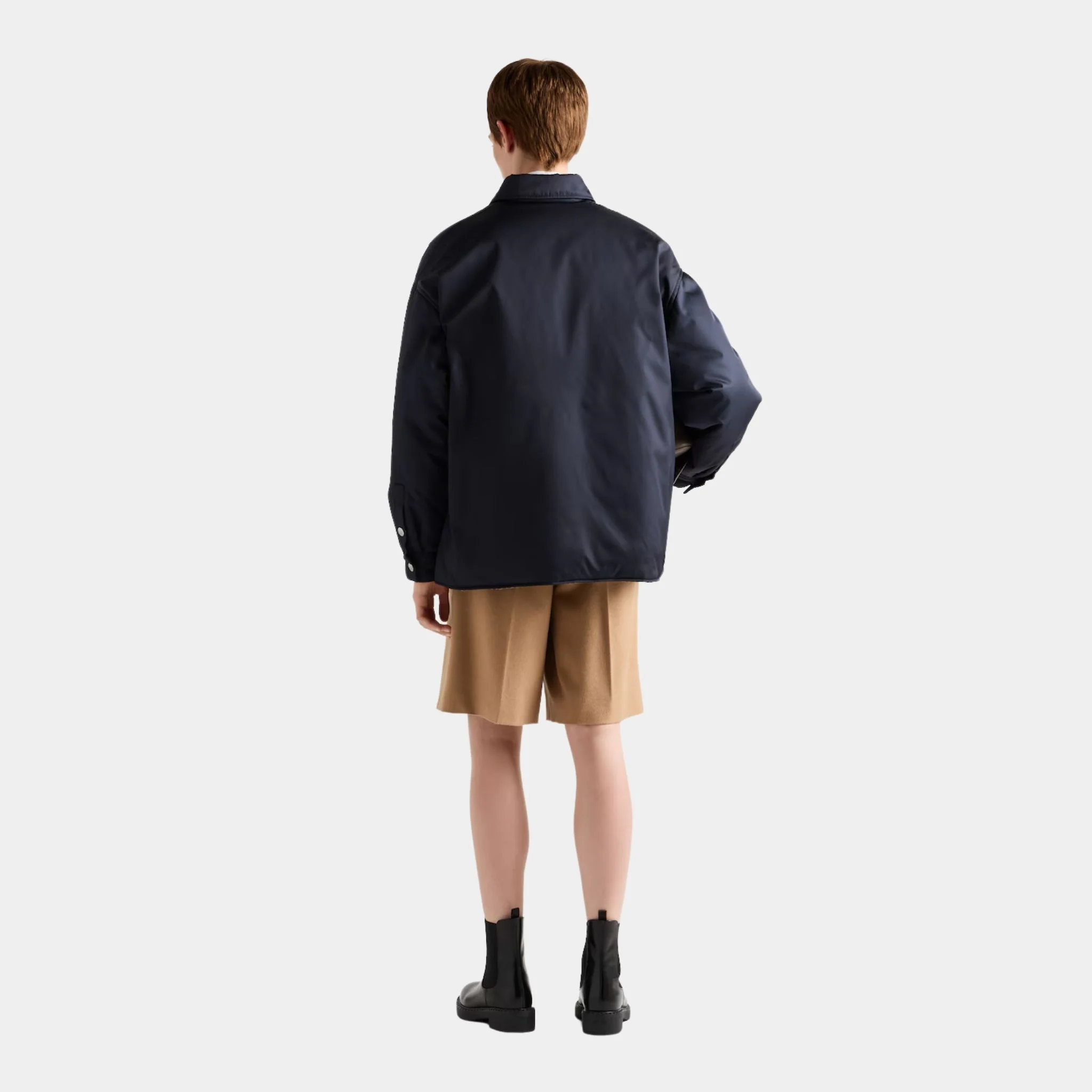 Blue Re-Nylon Shirt-style Collared Blouson Jacket - Image 3
