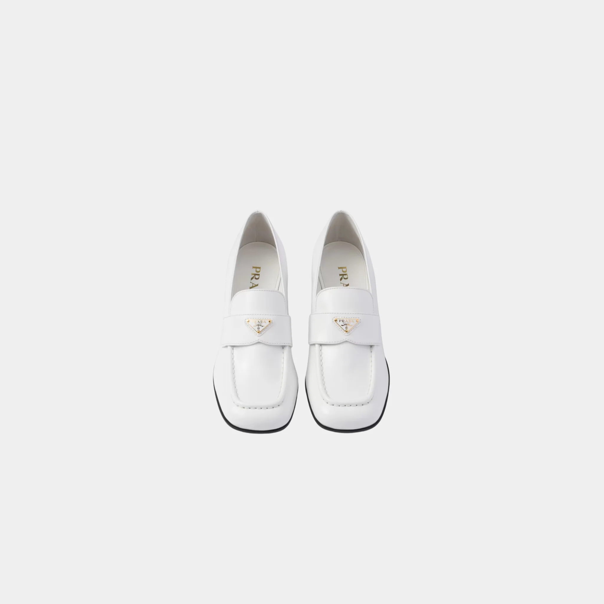Brushed Leather Heeled Loafers - Image 2