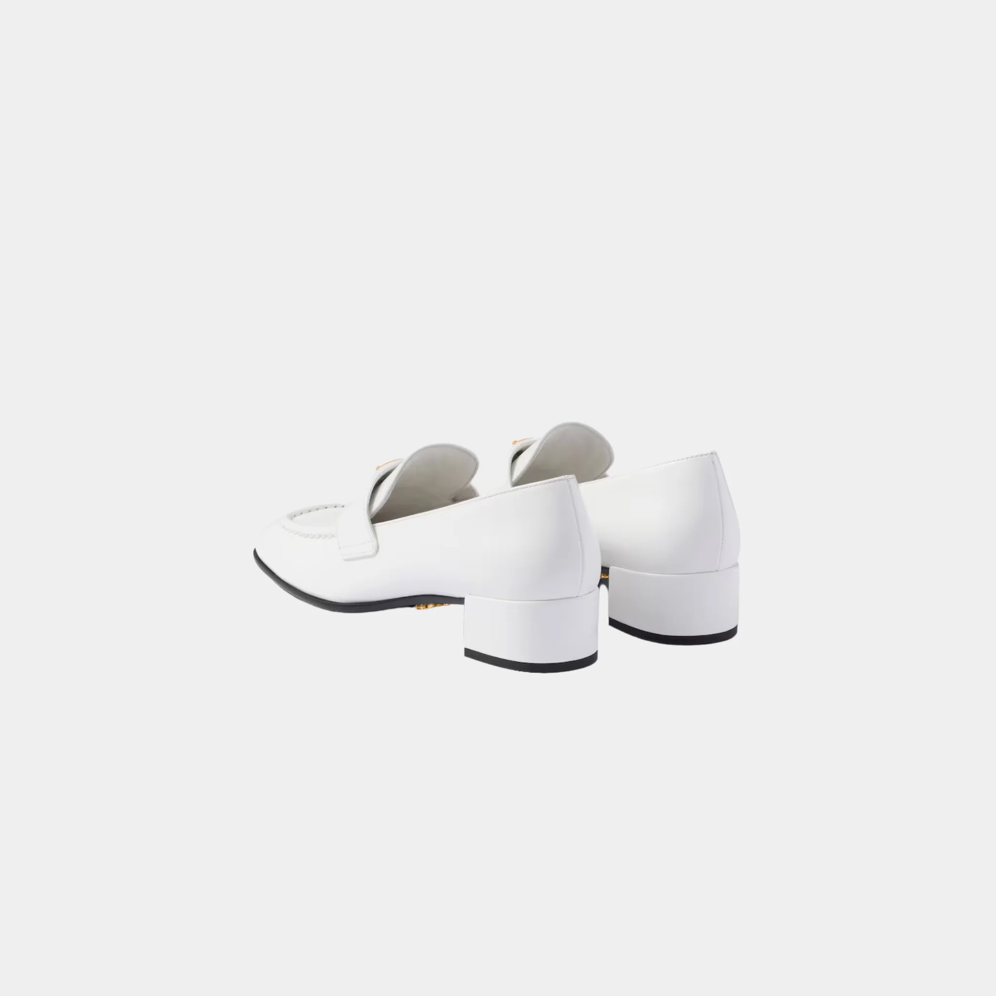 Brushed Leather Heeled Loafers - Image 3