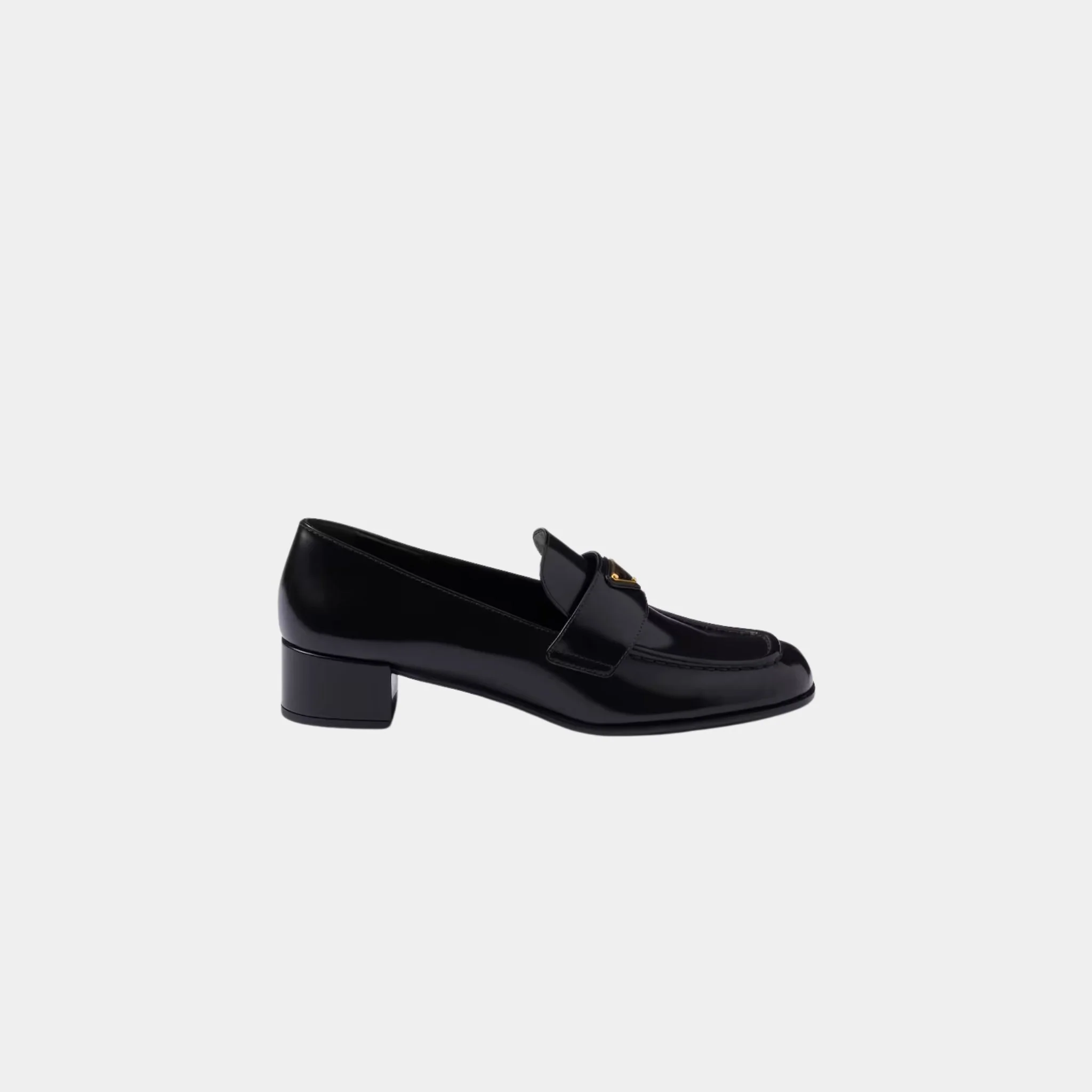 Brushed Leather Heeled Loafers - Image 4