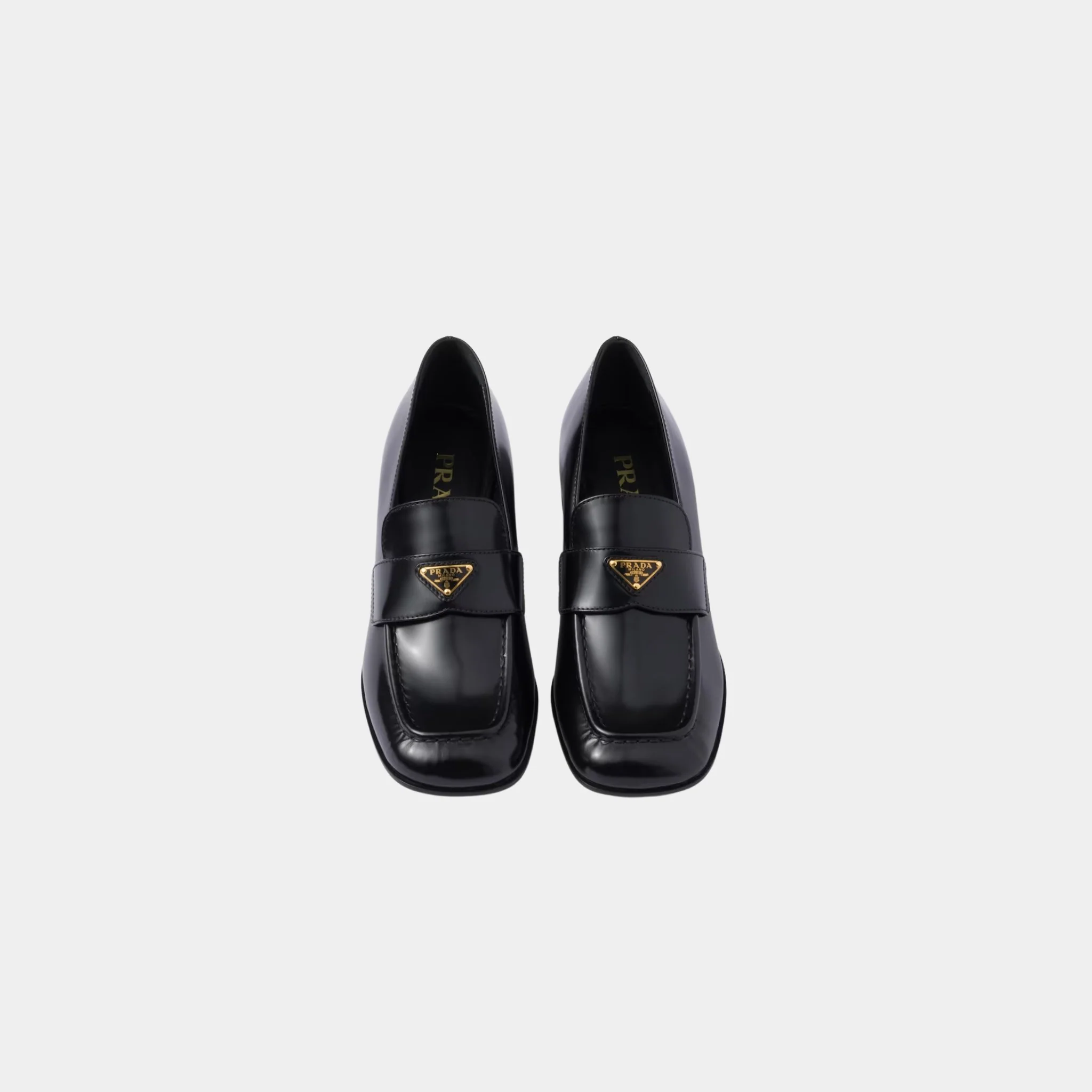 Brushed Leather Heeled Loafers - Image 5