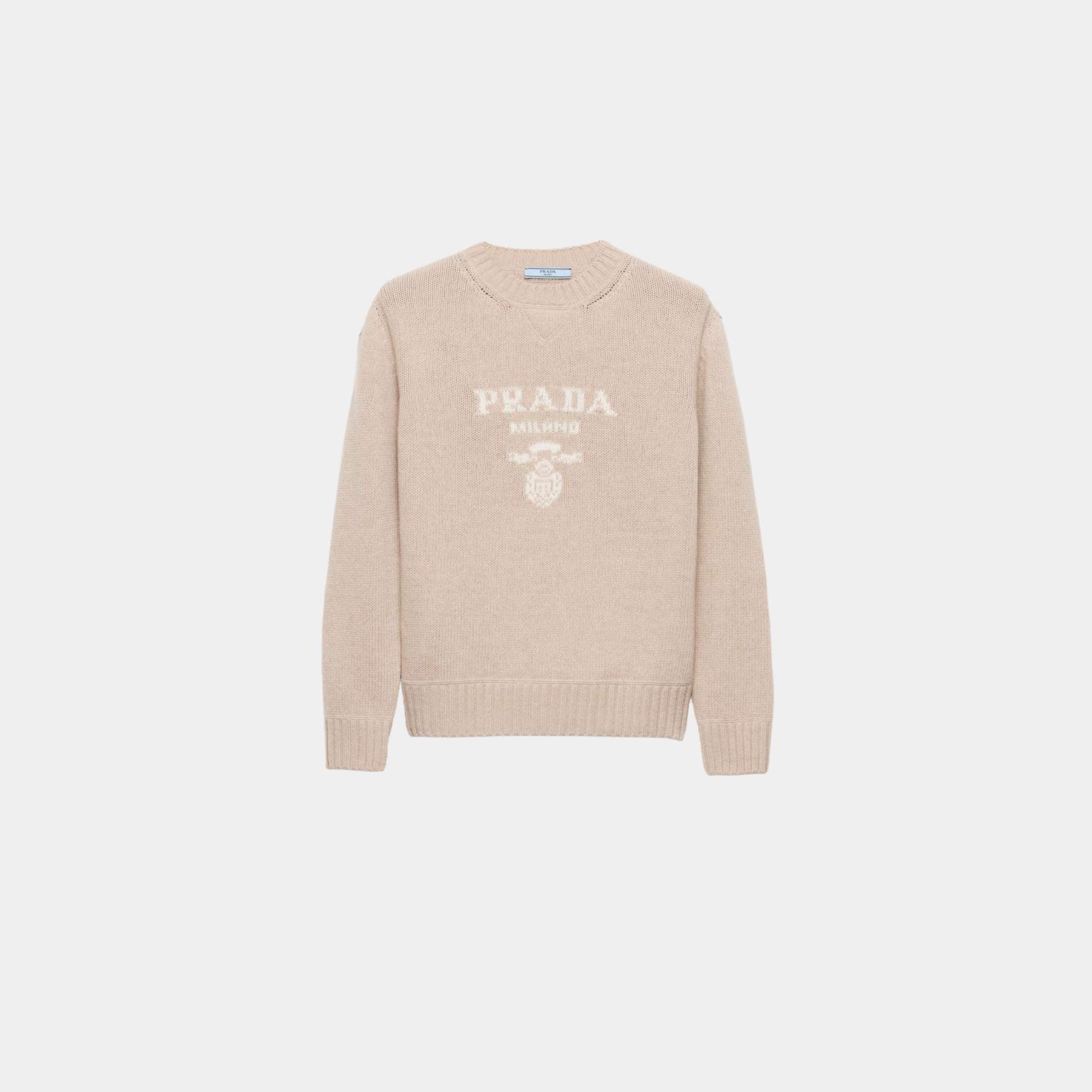 Cashmere and Wool Prada Logo Crew-neck Sweater - Image 10