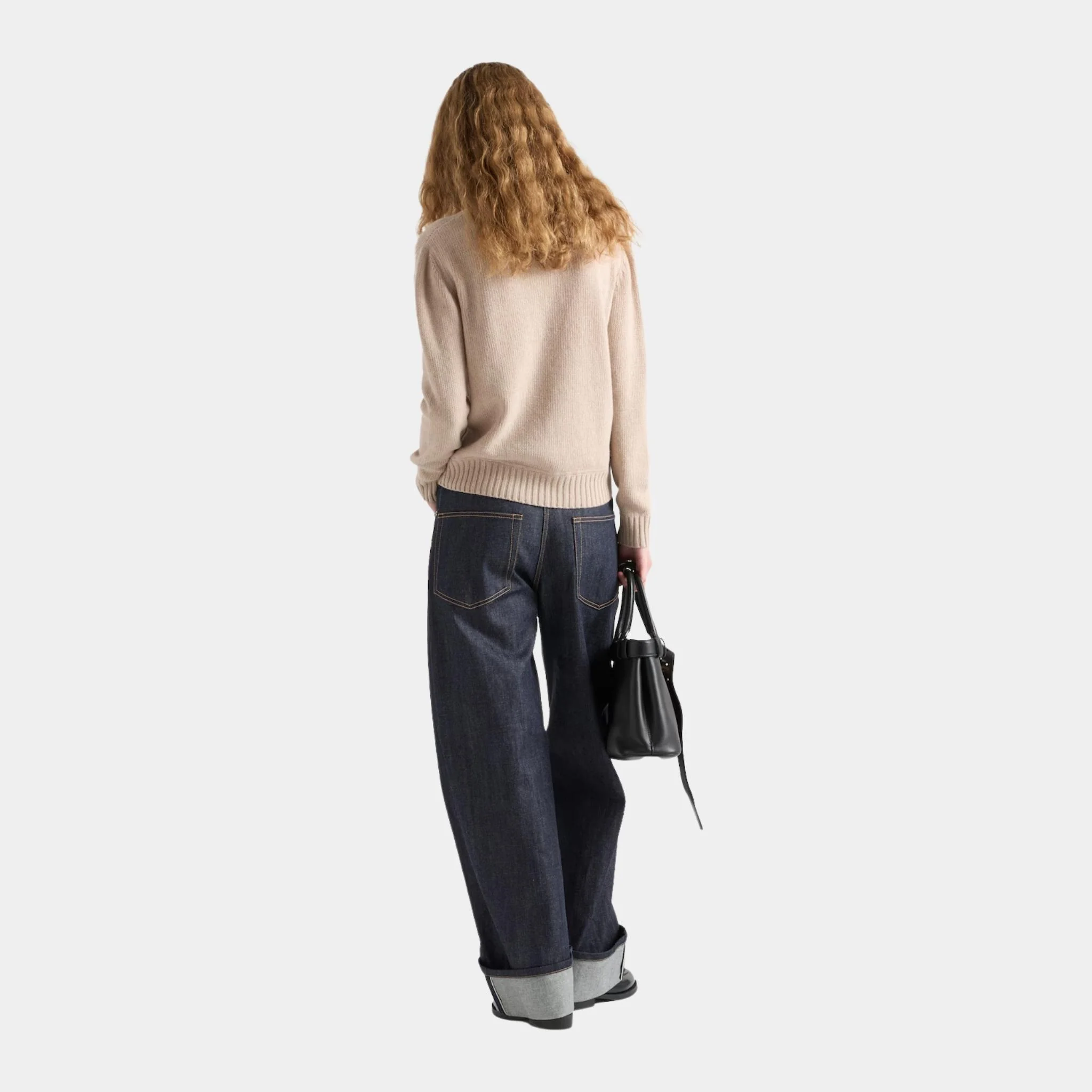 Cashmere and Wool Prada Logo Crew-neck Sweater - Image 12