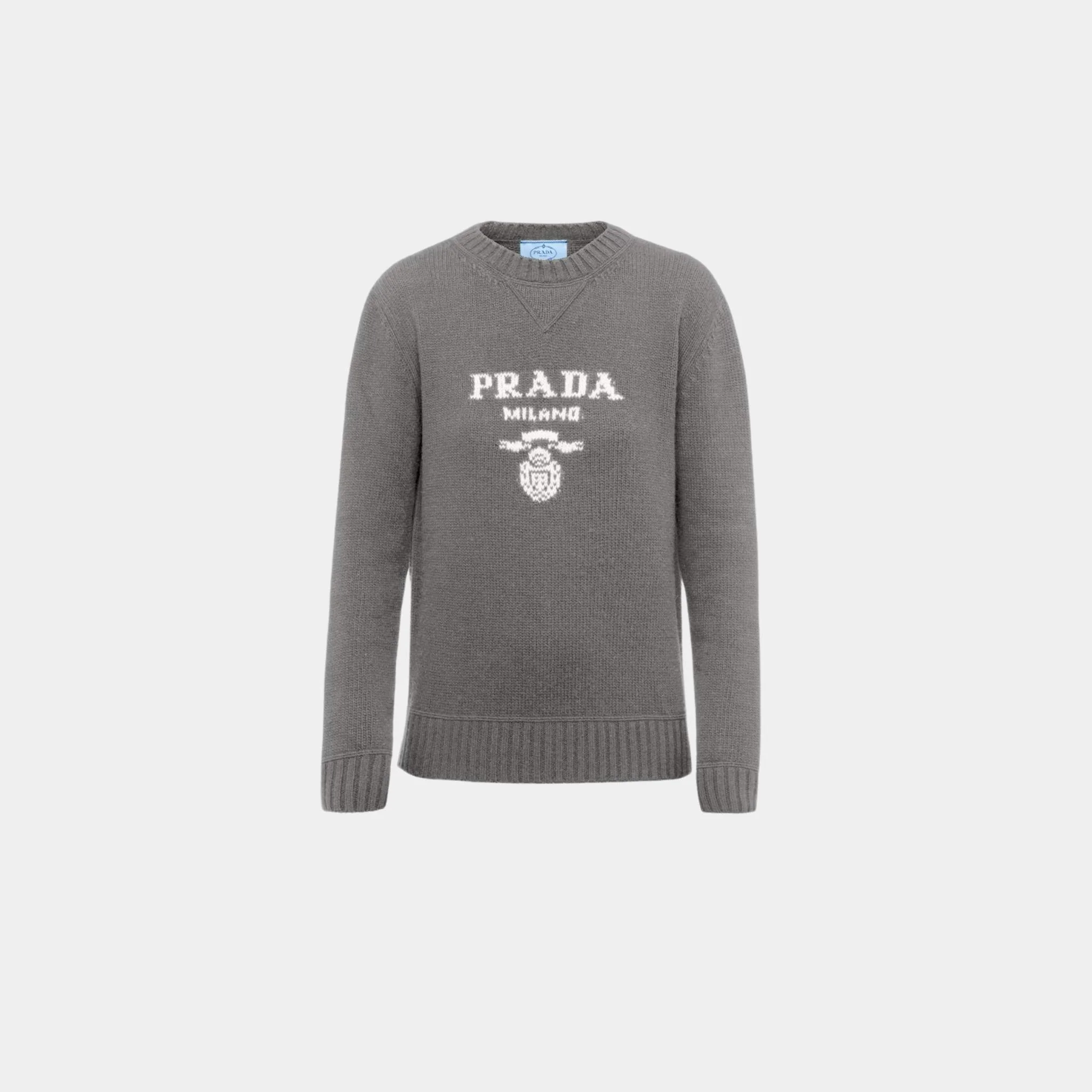 Cashmere and Wool Prada Logo Crew-neck Sweater - Image 4