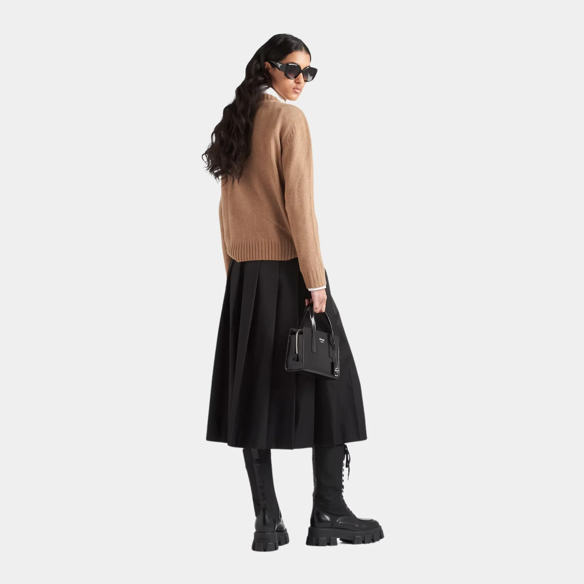 Cashmere and Wool Prada Logo Crew-neck Sweater - Image 9