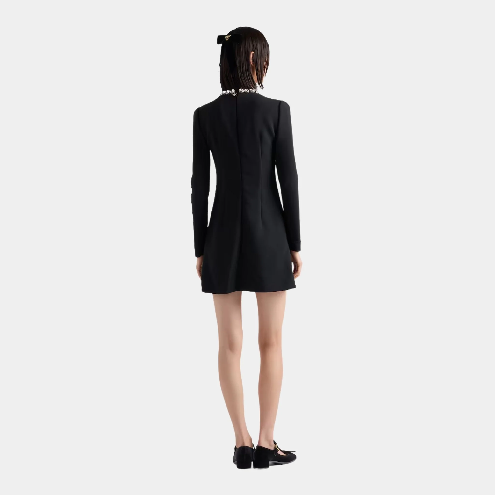 Embroidered Sablè Compact Mini Dress - Image 3
