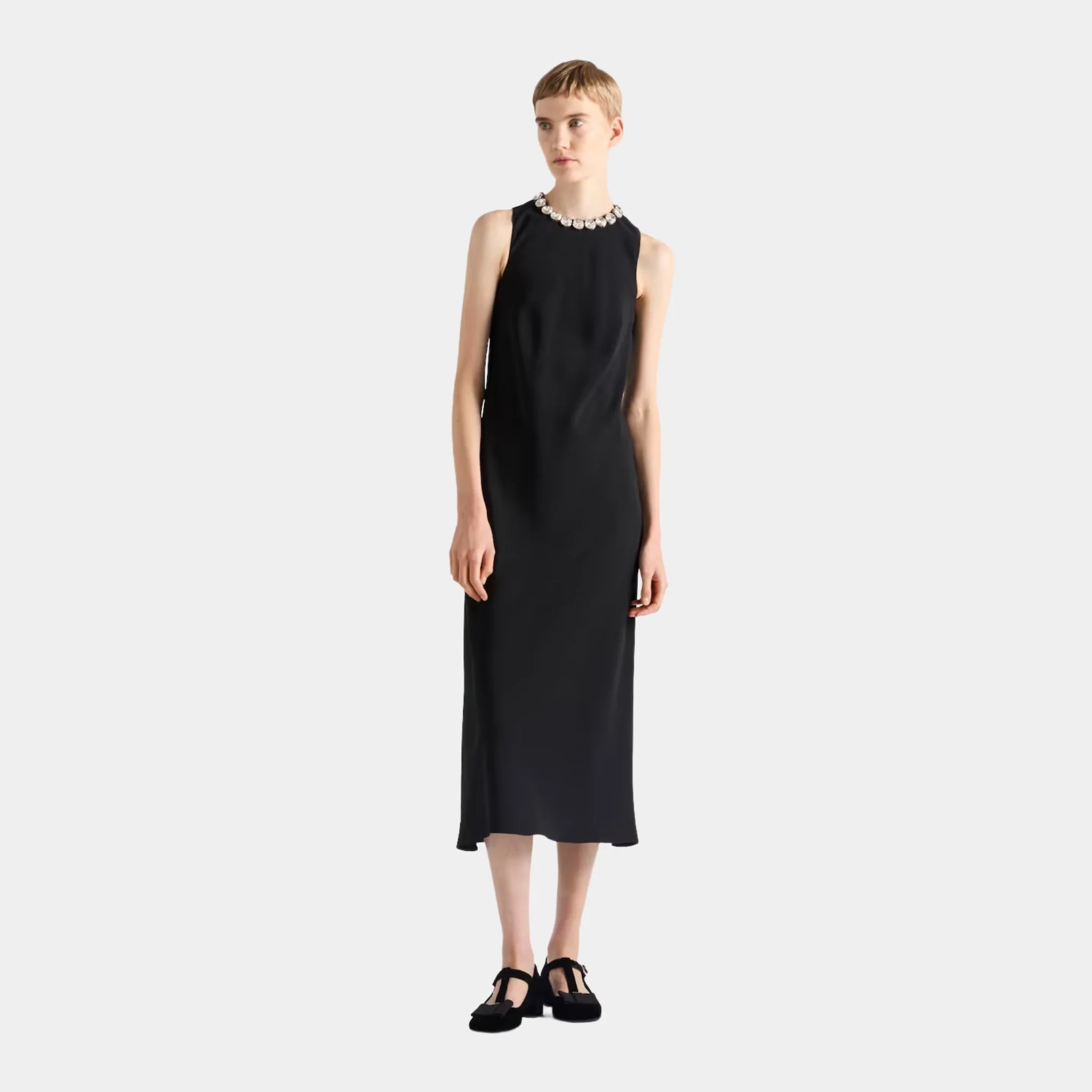 Embroidered Sablé Sheath Dress - Image 2