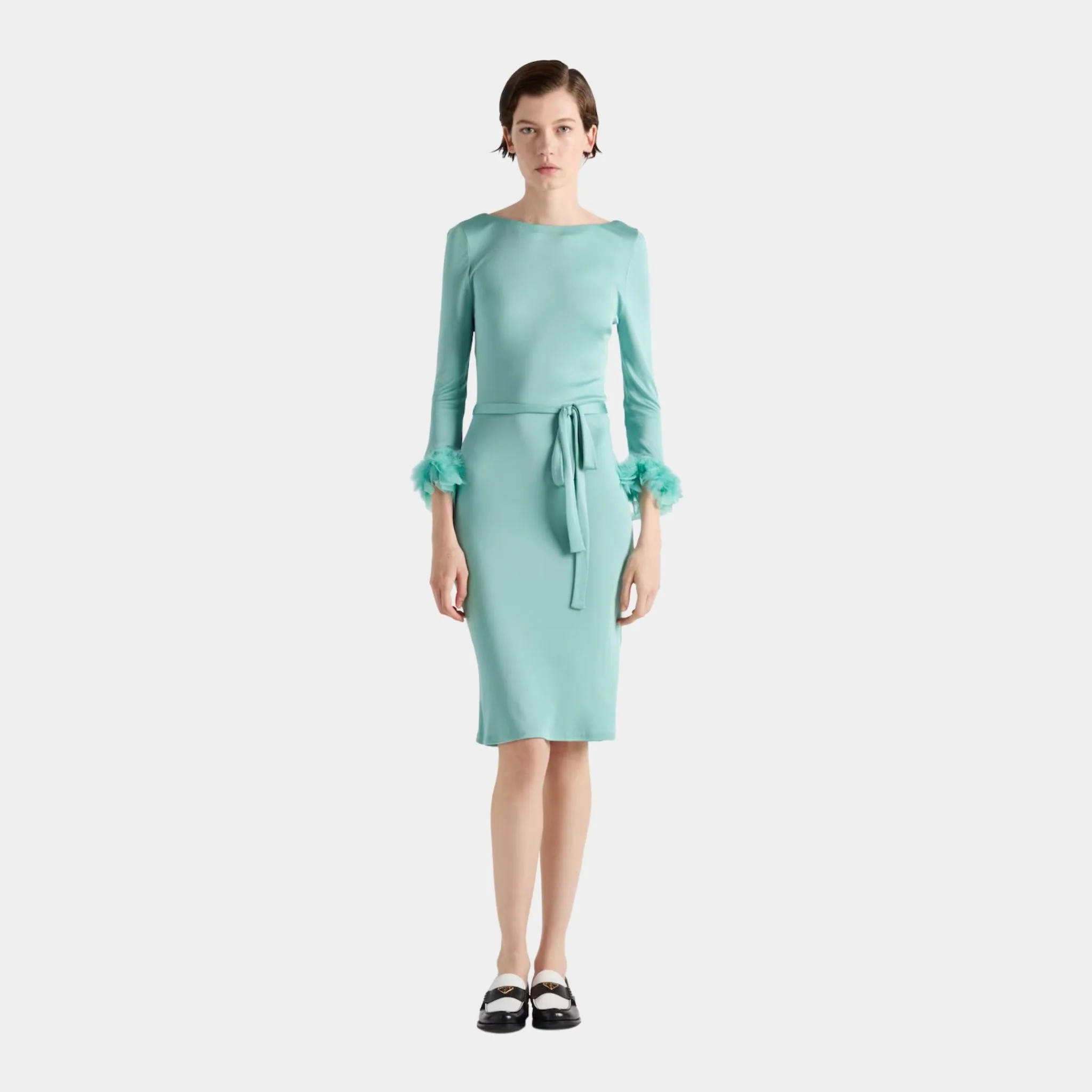 Jade Green Organzine Dress - Image 2