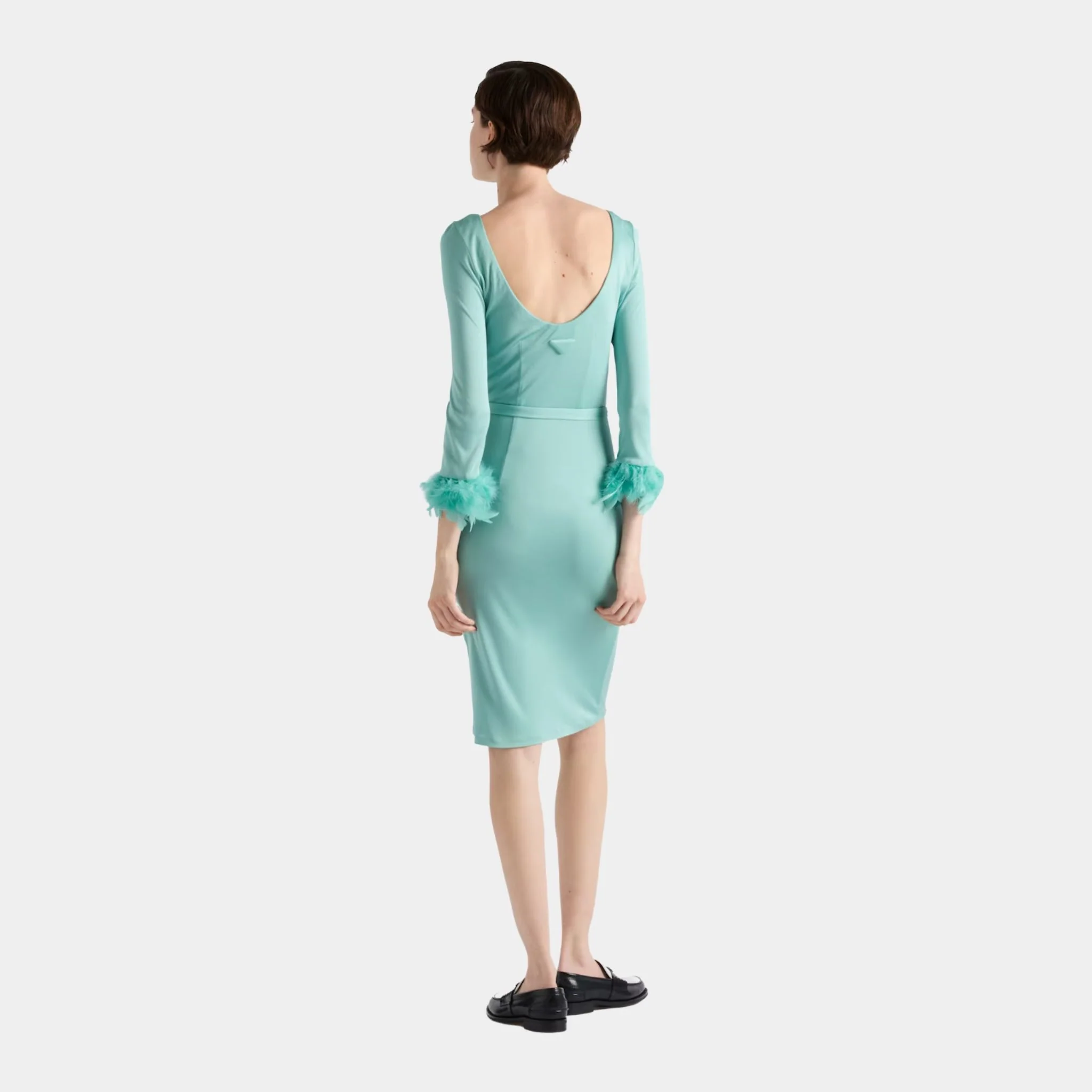 Jade Green Organzine Dress - Image 3