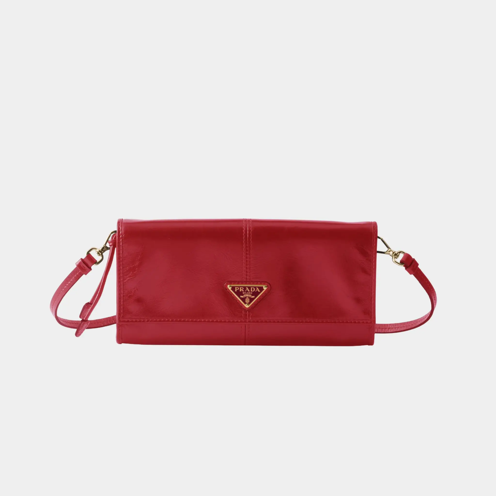 Leather wallet with shoulder strap