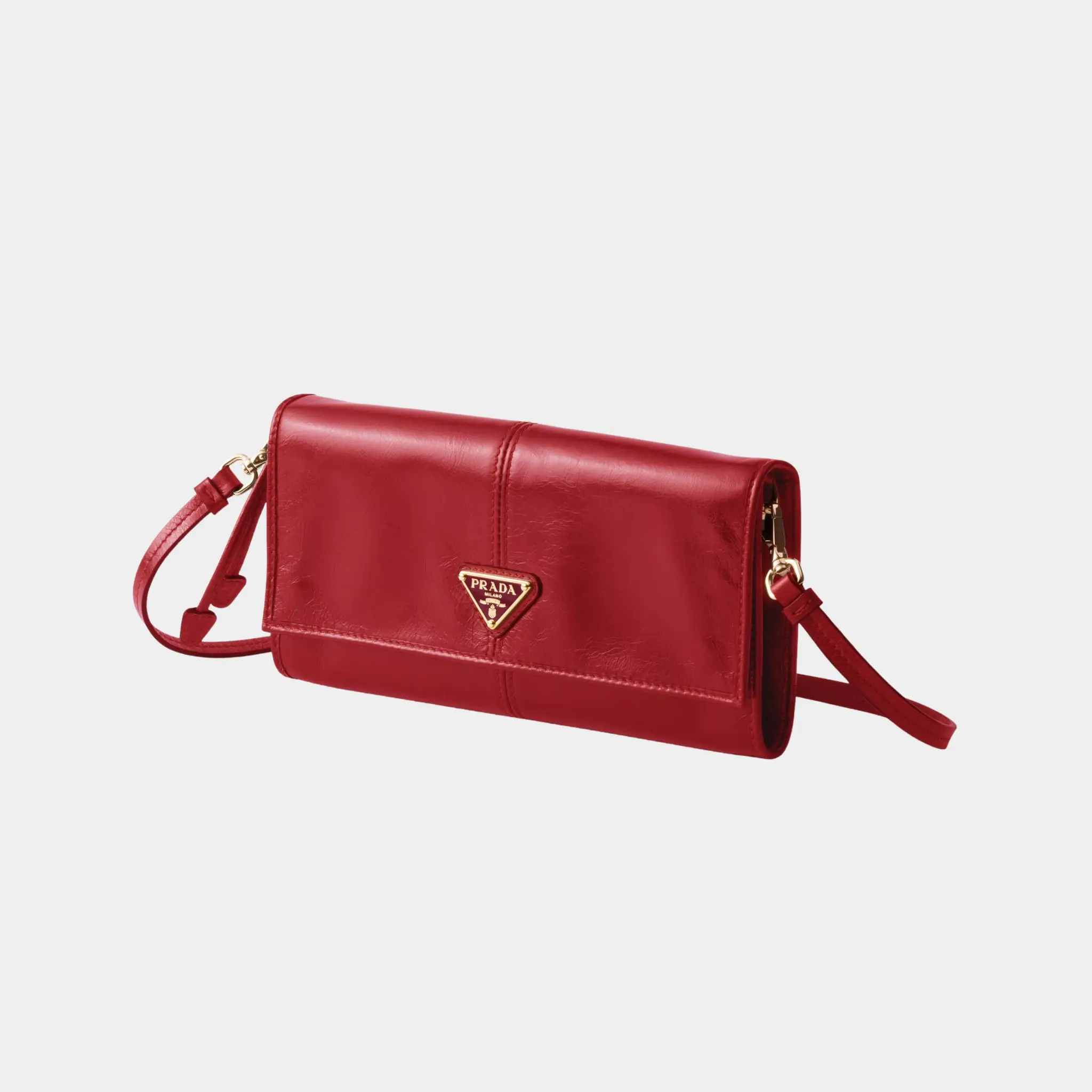 Leather wallet with shoulder strap - Image 3