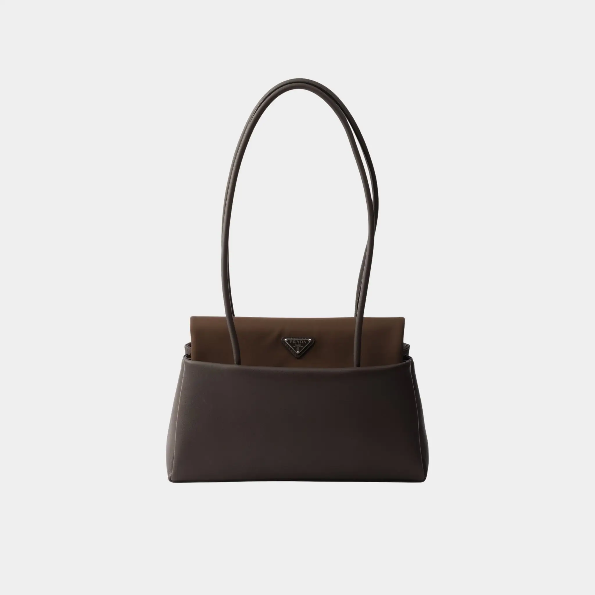 Prada Medium-sized leather bag with Re-Nylon flap - Image 5