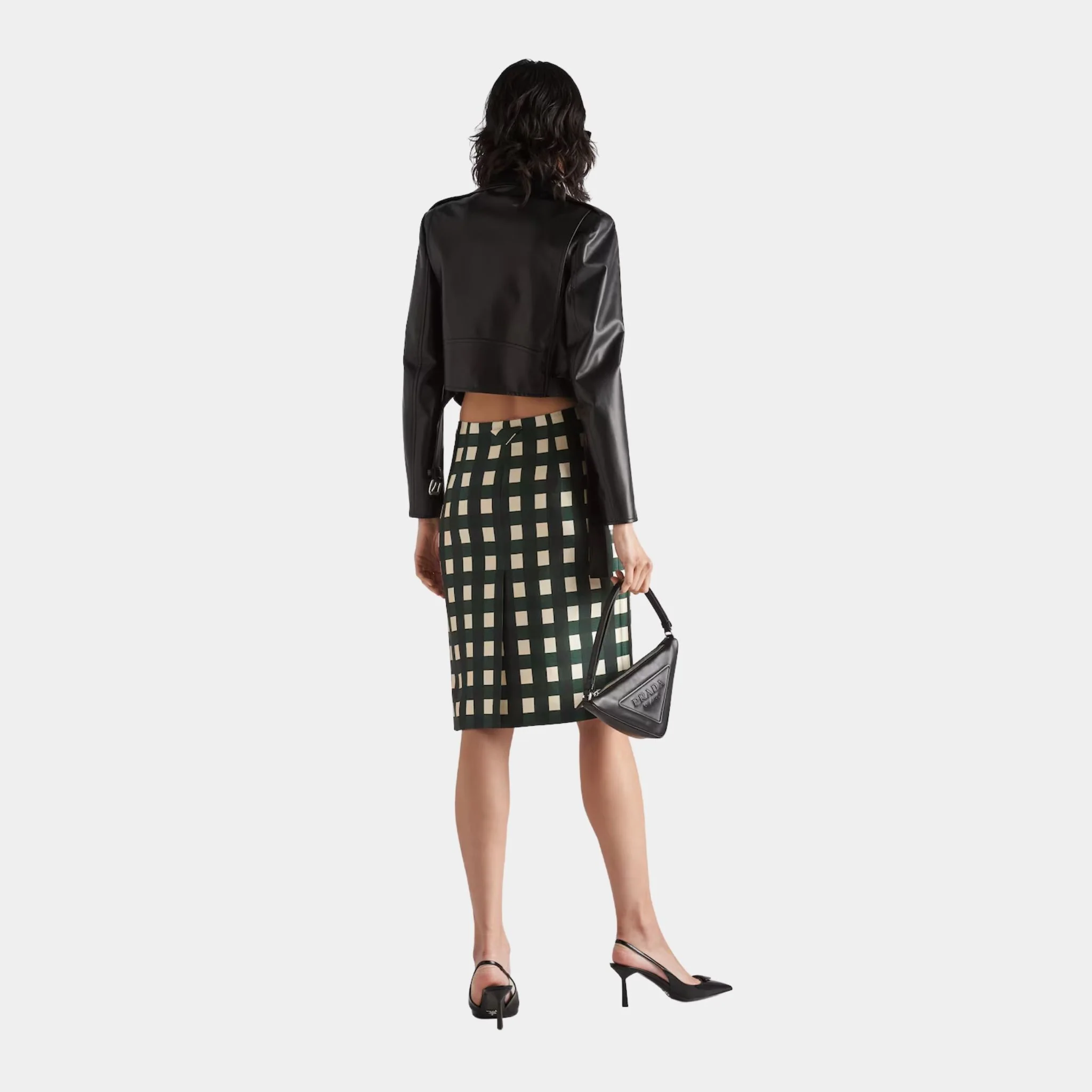 Nappa Black Leather Biker Cropped Jacket - Image 3