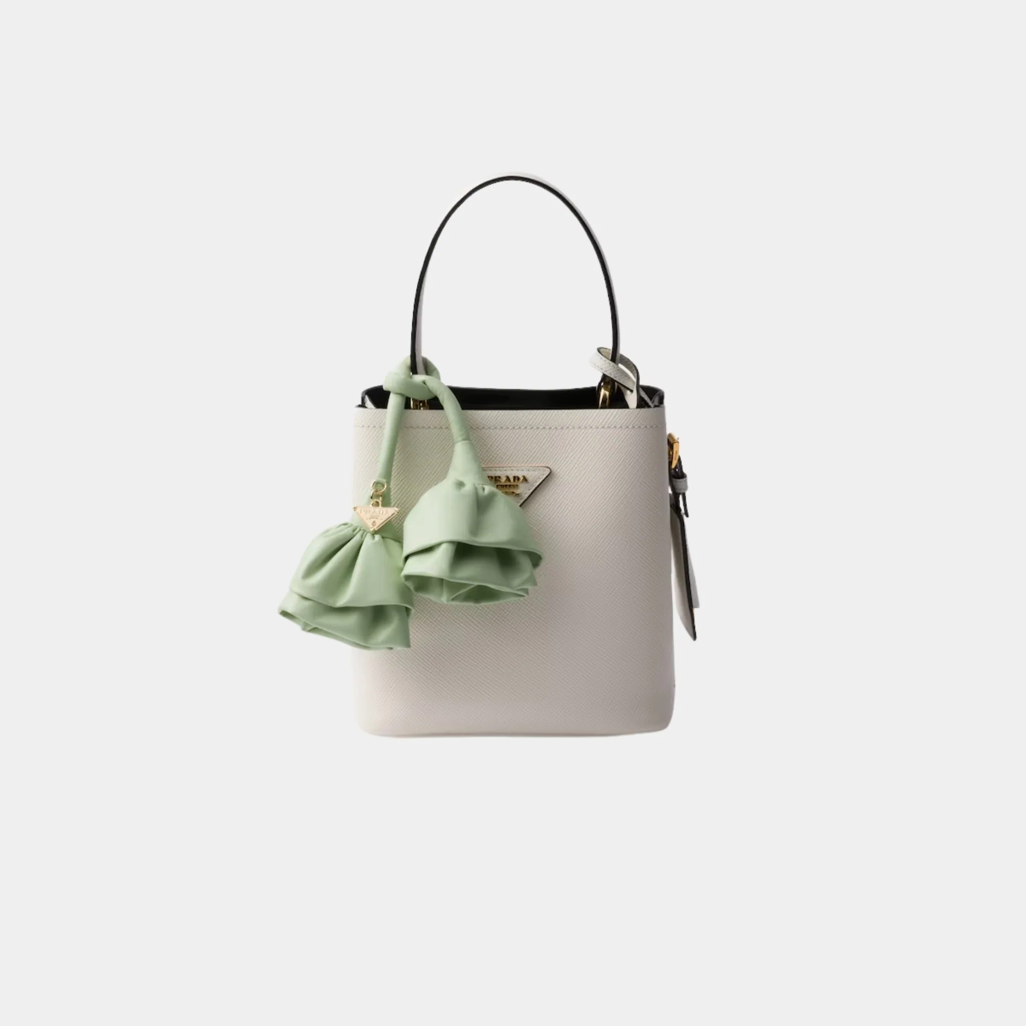Panier Saffiano Leather Mini Bag With Nappa Leather Flowers - Image 7