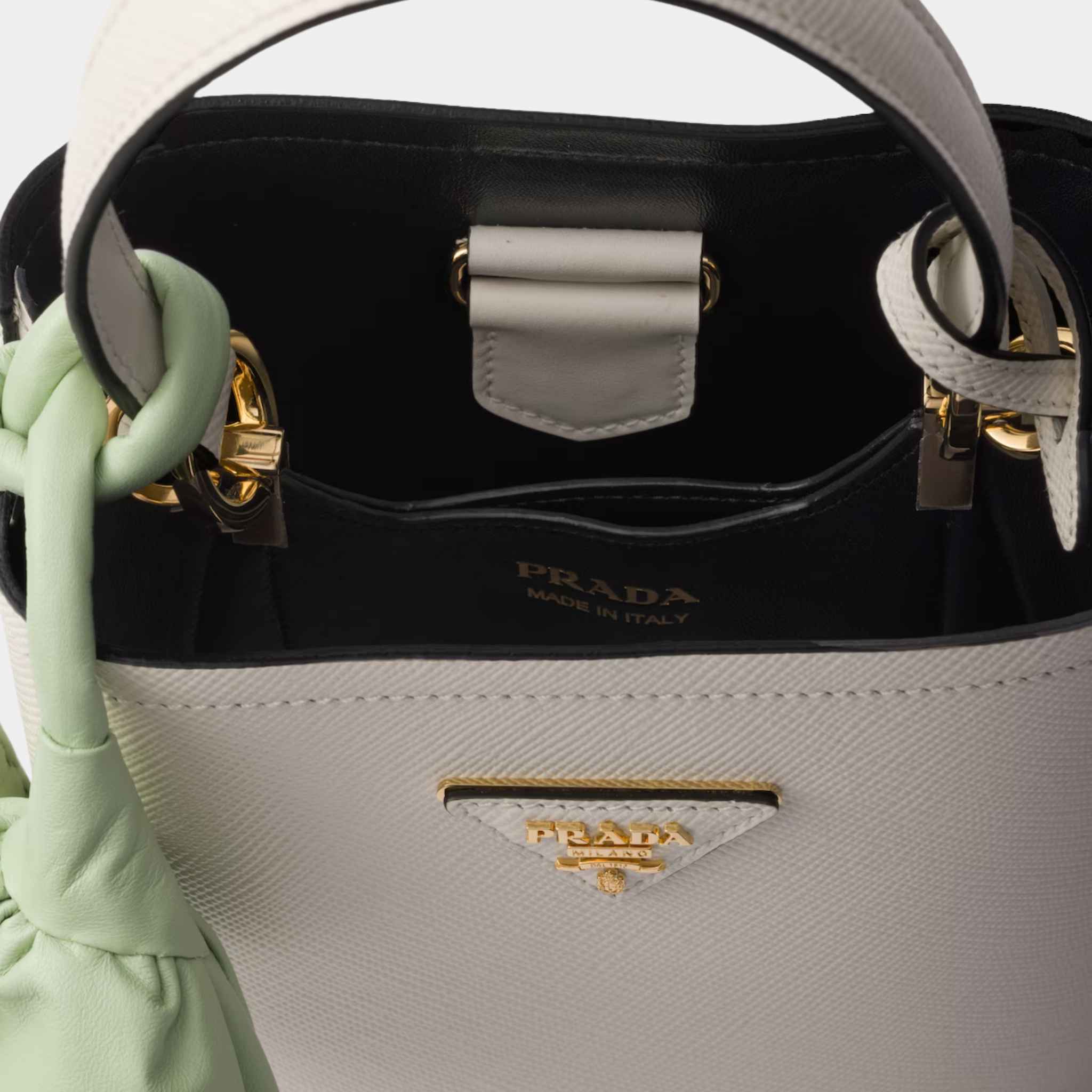 Panier Saffiano Leather Mini Bag With Nappa Leather Flowers - Image 8