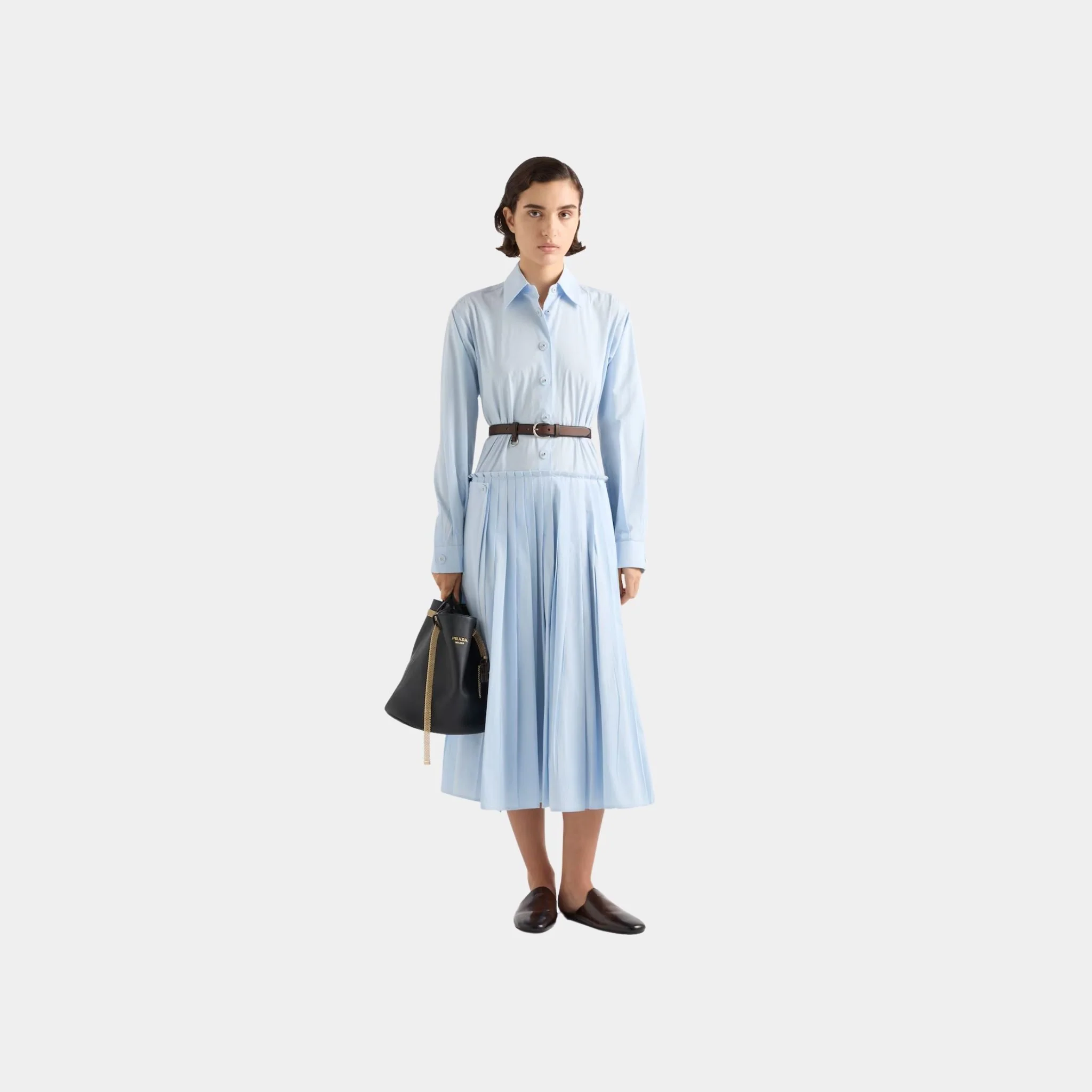 Pleated Poplin Dress - Image 2