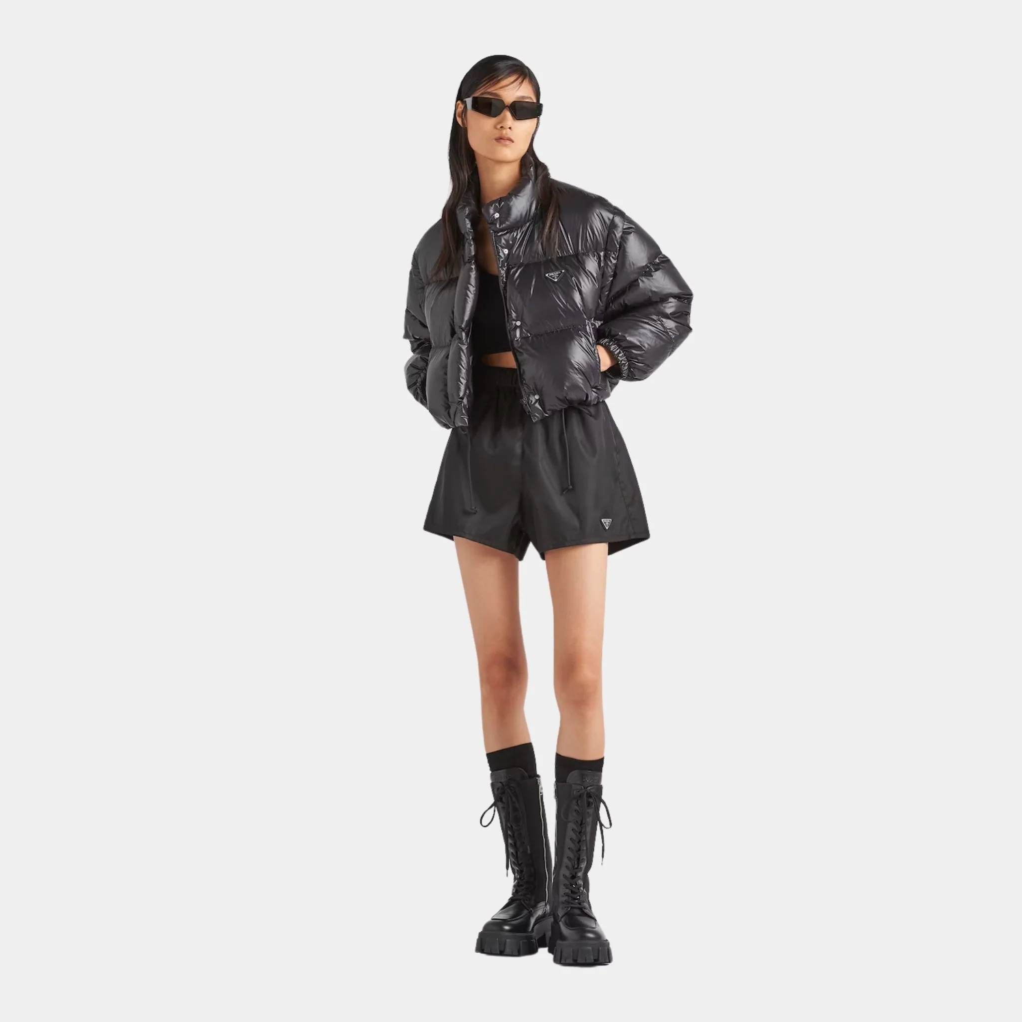Re-Nylon Cropped Convertible Down Jacket - Image 2