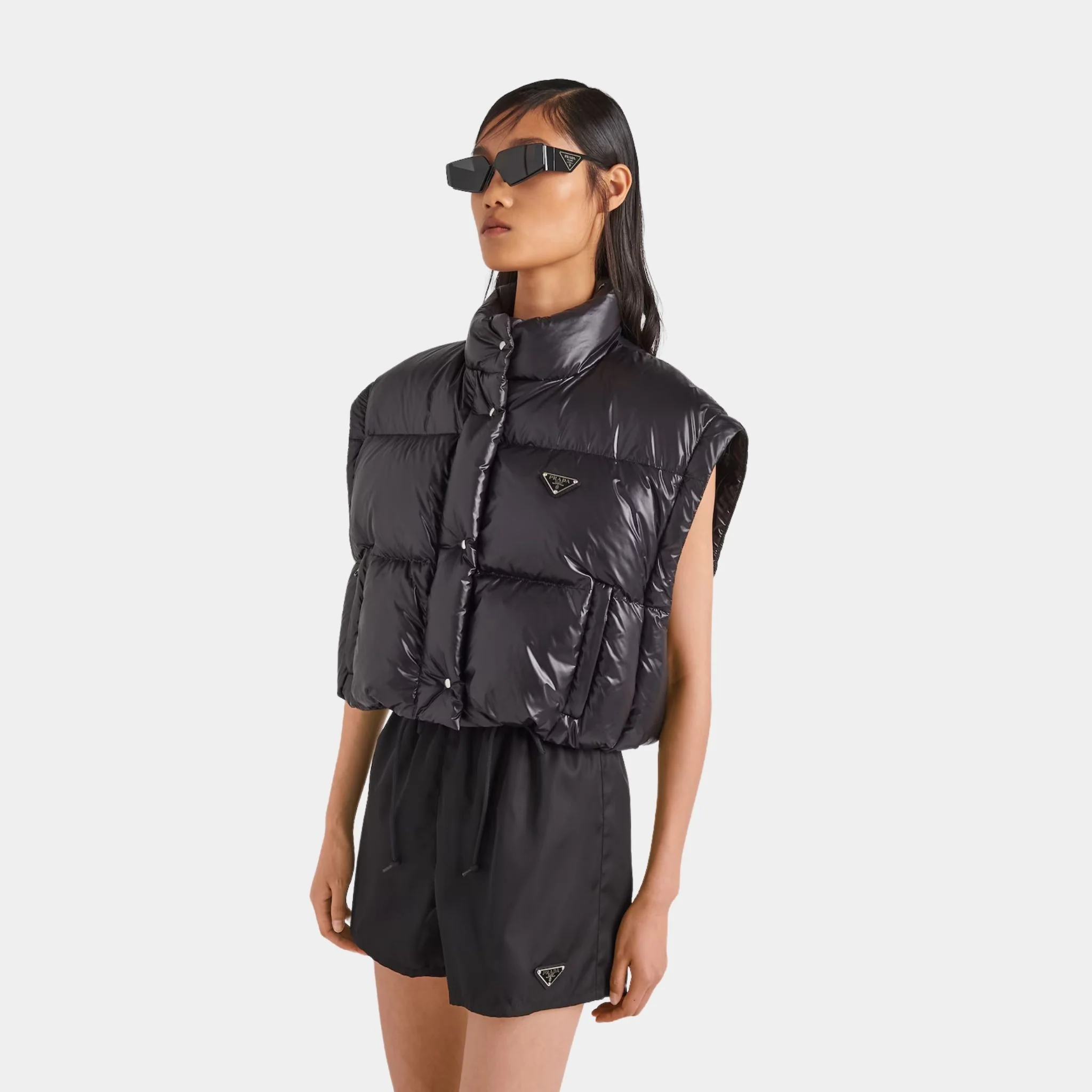 Re-Nylon Cropped Convertible Down Jacket - Image 3