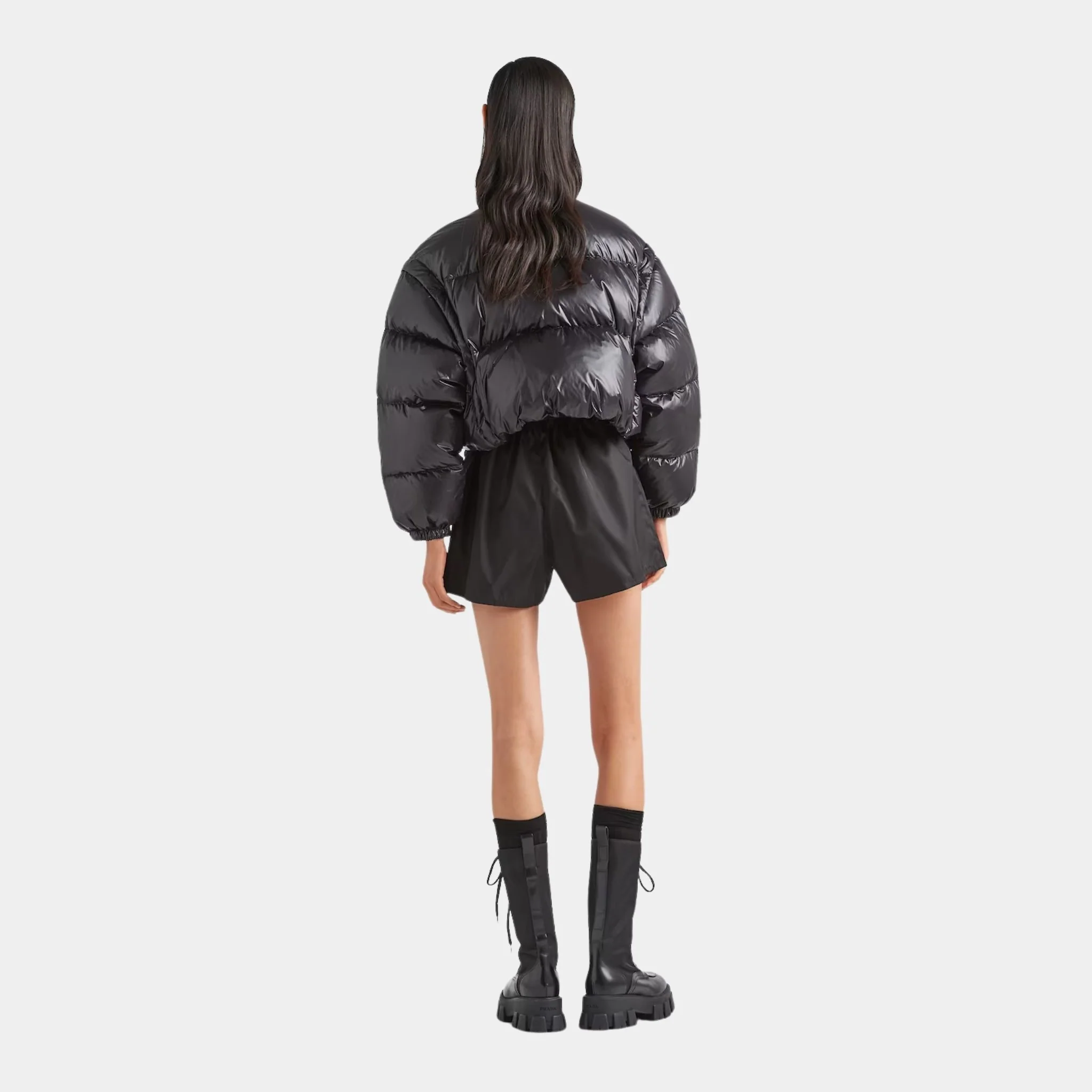 Re-Nylon Cropped Convertible Down Jacket - Image 4