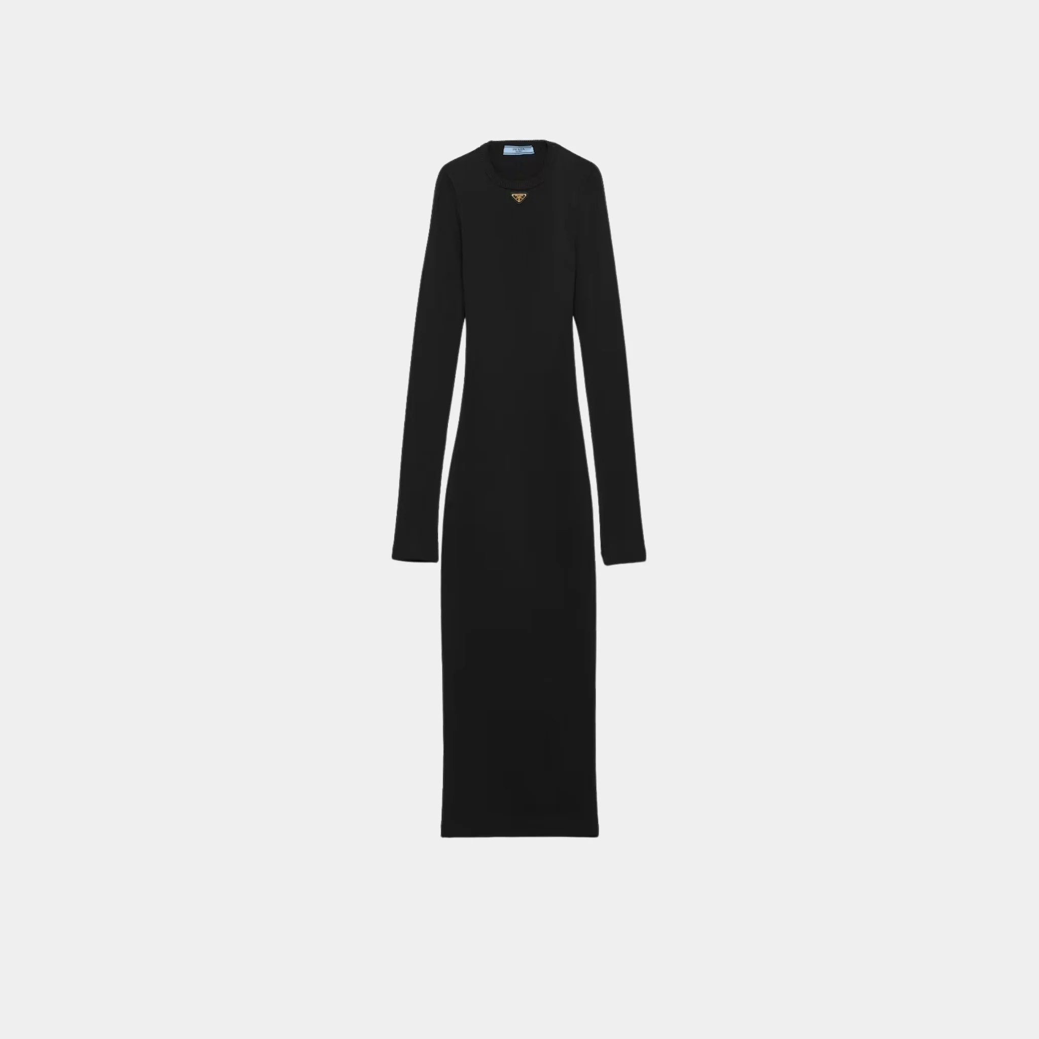Ribbed Knit Jersey Long Sleeved Dress