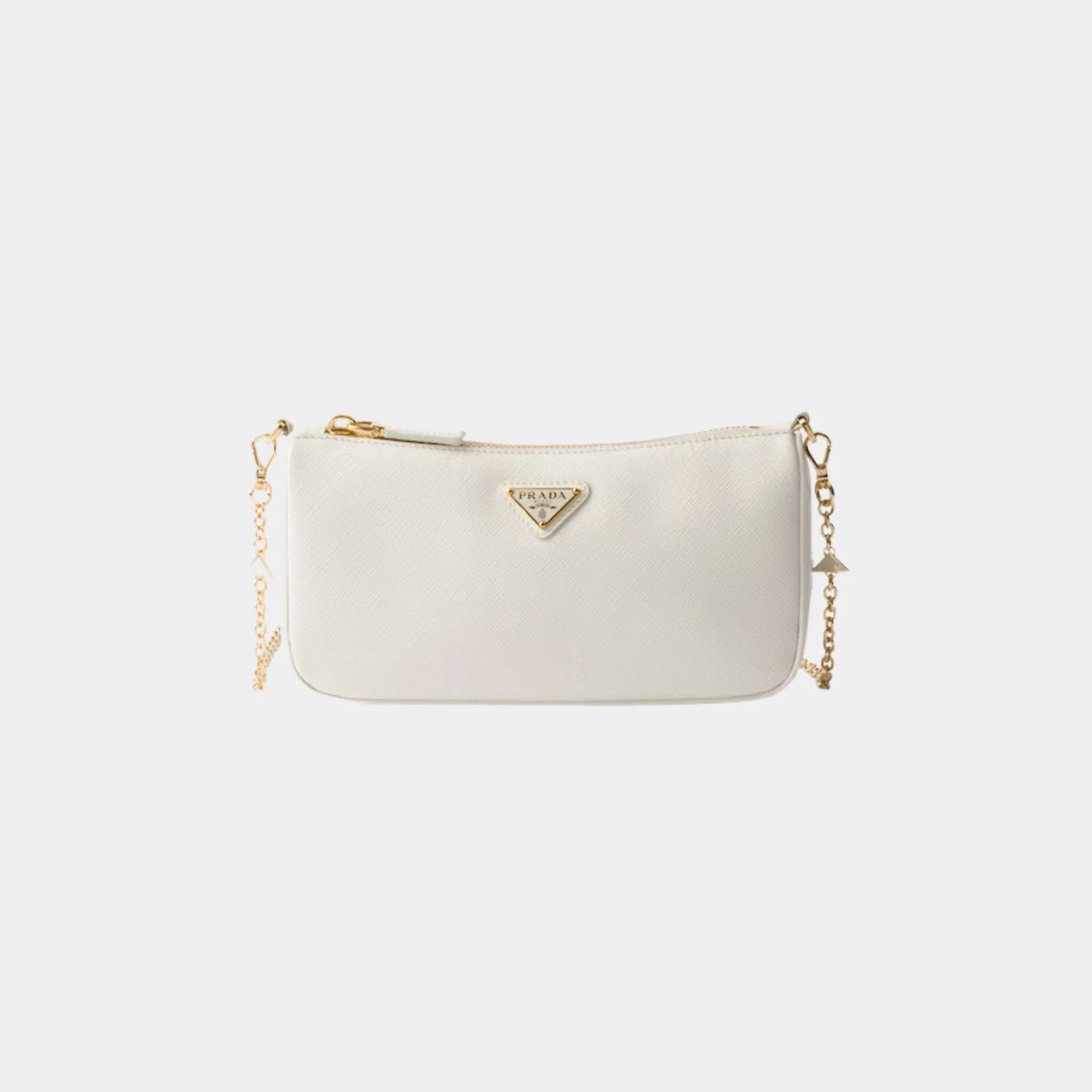 Saffiano Leather Mini Bag With Chain Shoulder Strap