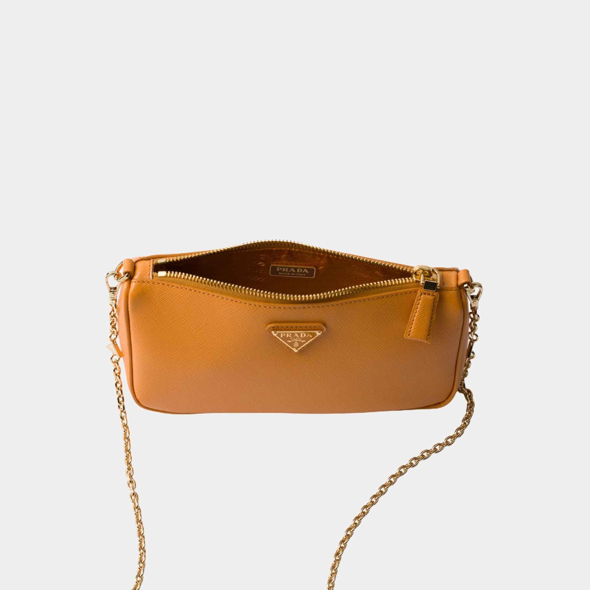 Saffiano Leather Mini Bag With Chain Shoulder Strap - Image 5